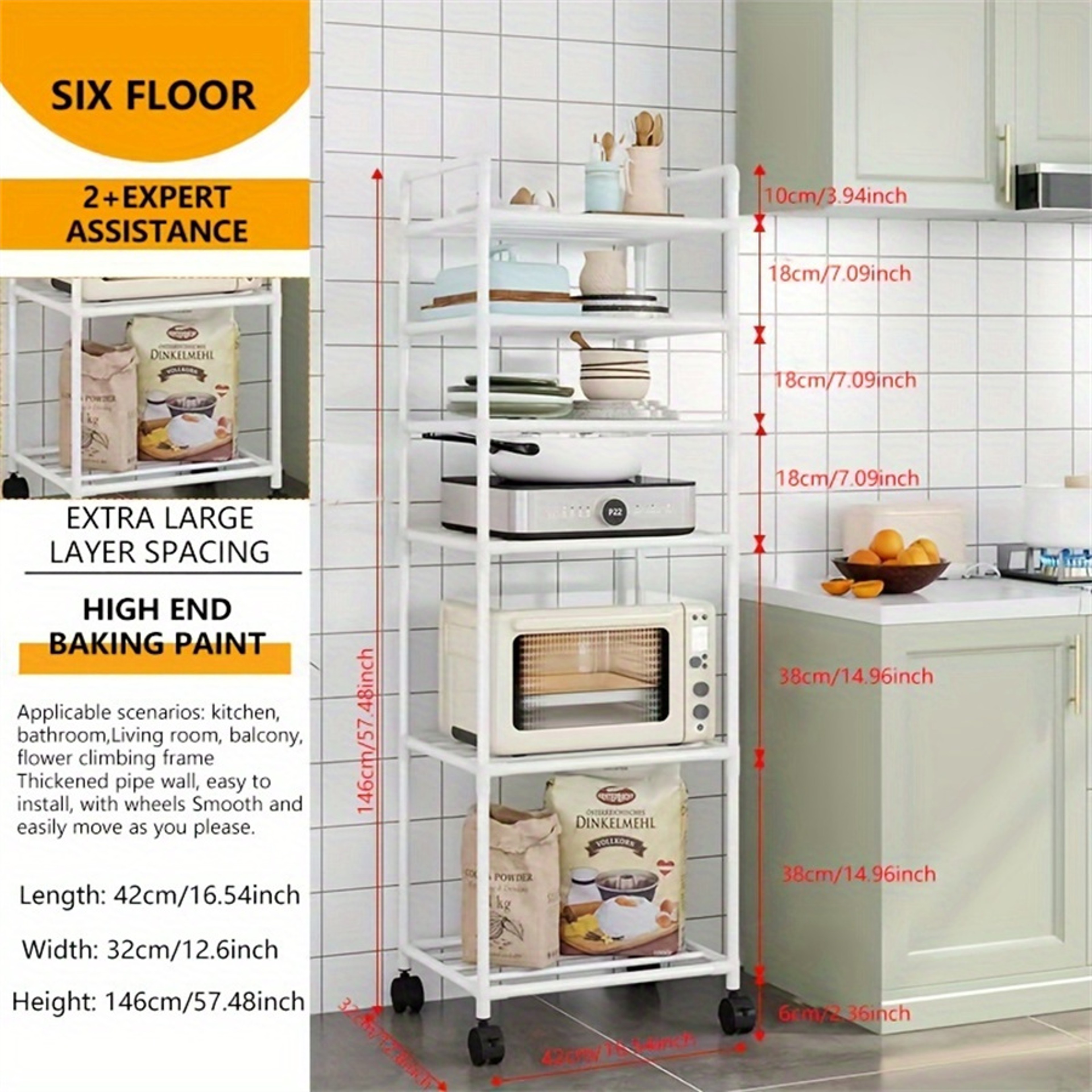 Multi Layer Kitchen Storage Rack Microwave Oven Stand And Pot Organizer 10