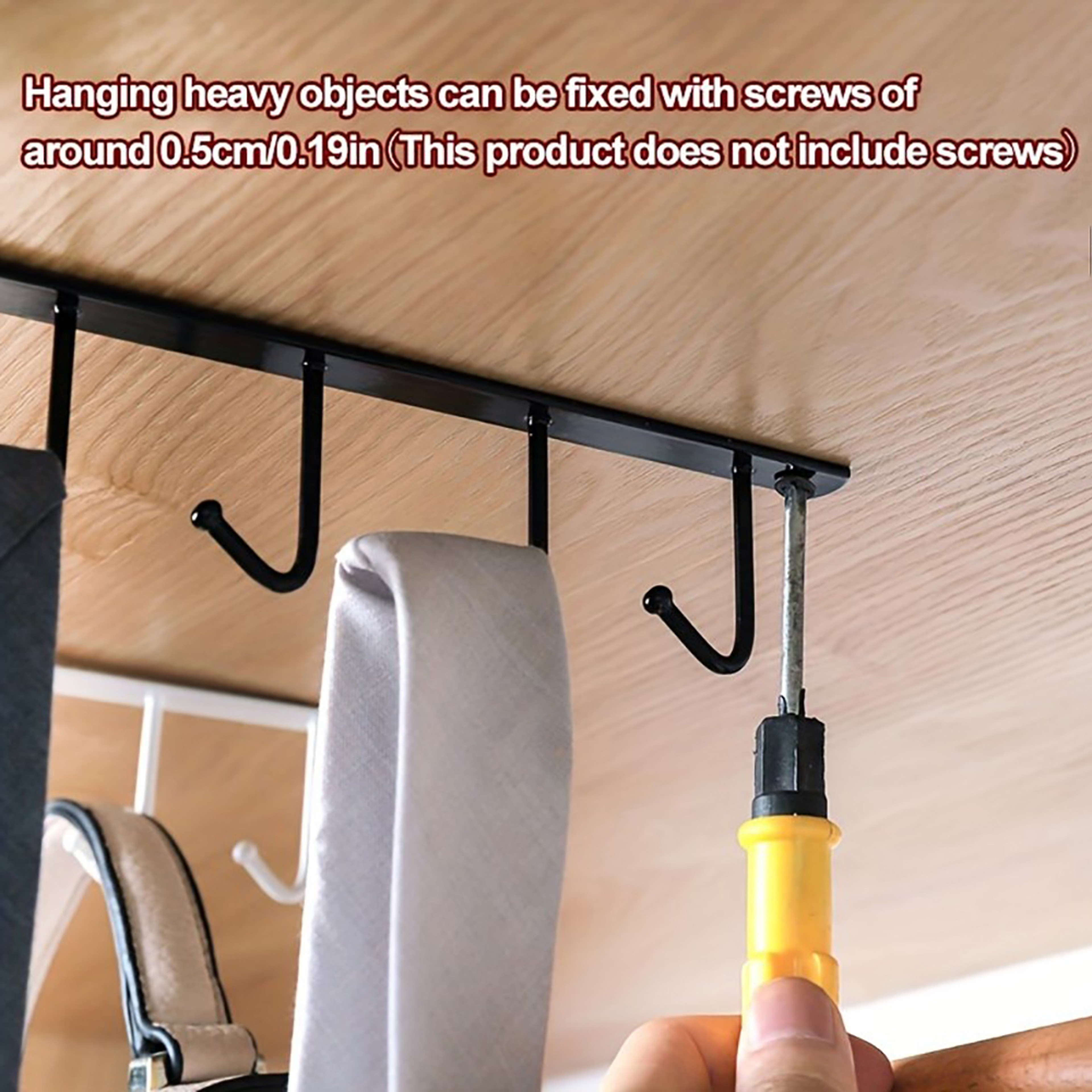 Under Cabinet Mug Rack Space Saving Hanging Cup Holder With 6 Or 12 Hooks 3