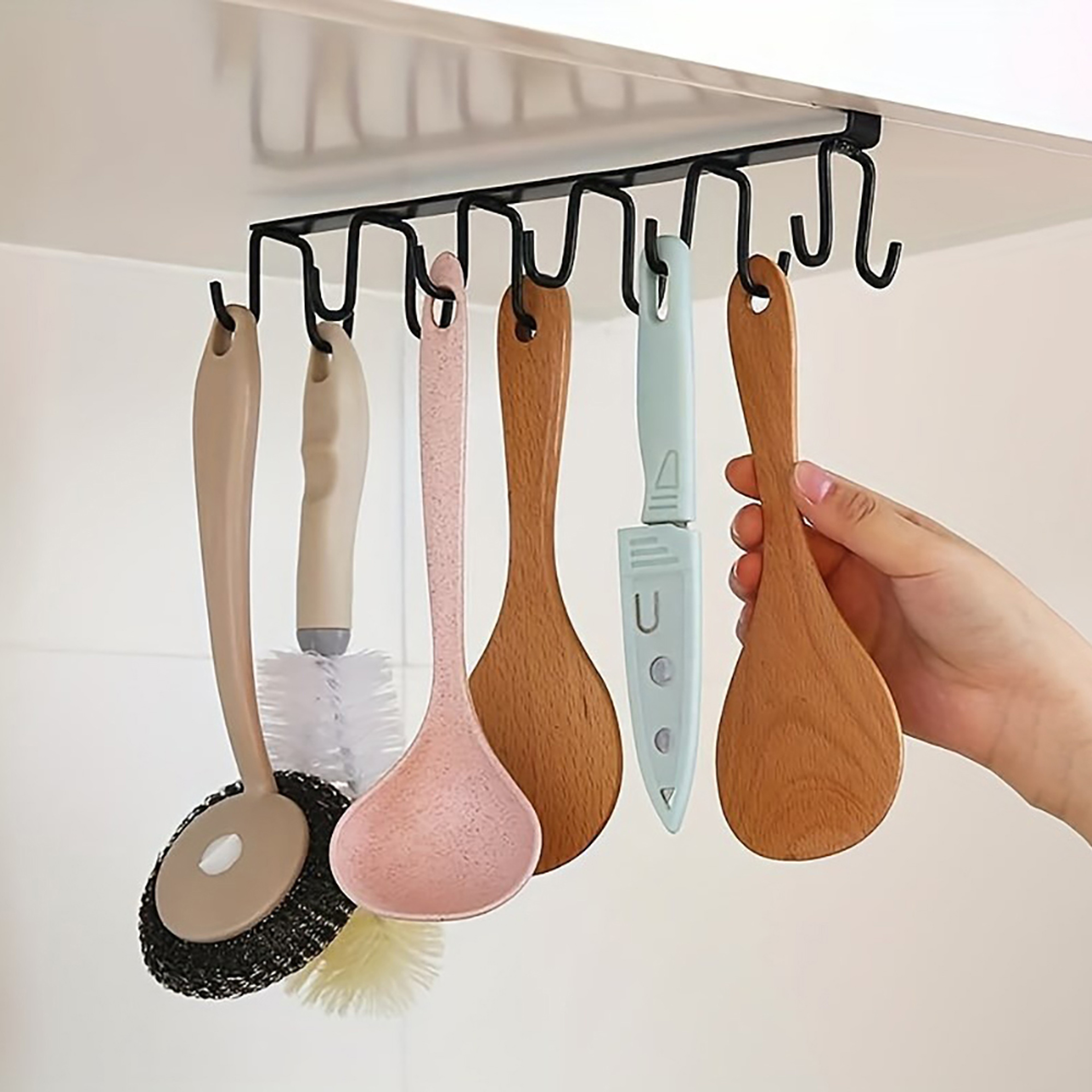 Under Cabinet Mug Rack Space Saving Hanging Cup Holder With 6 Or 12 Hooks 6