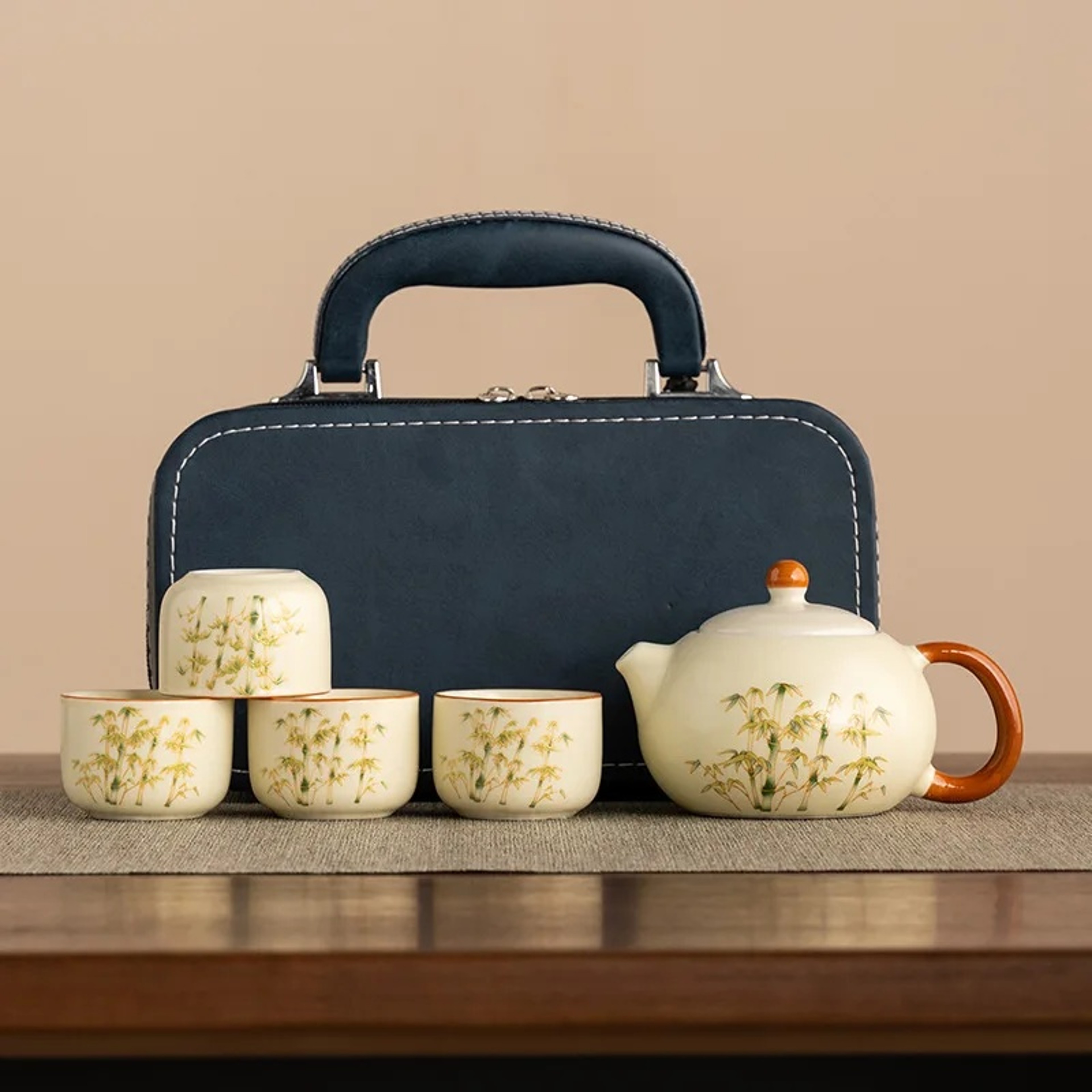 Ceramic Kung Fu Tea Set With Teapot And 4 Cups Gift Set 0