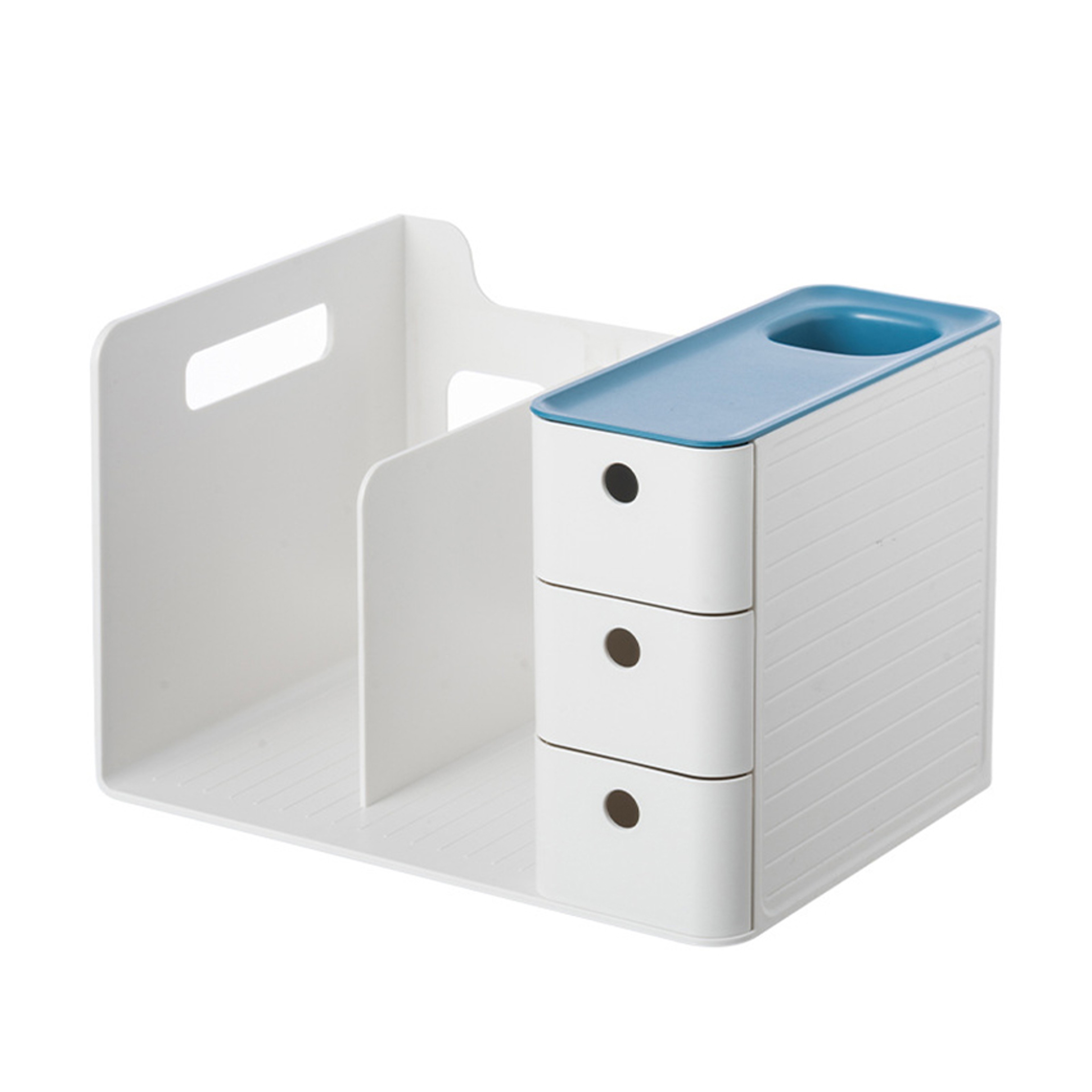 Multifunctional Book Holder Desk Organizer With Two Storage Drawers 8