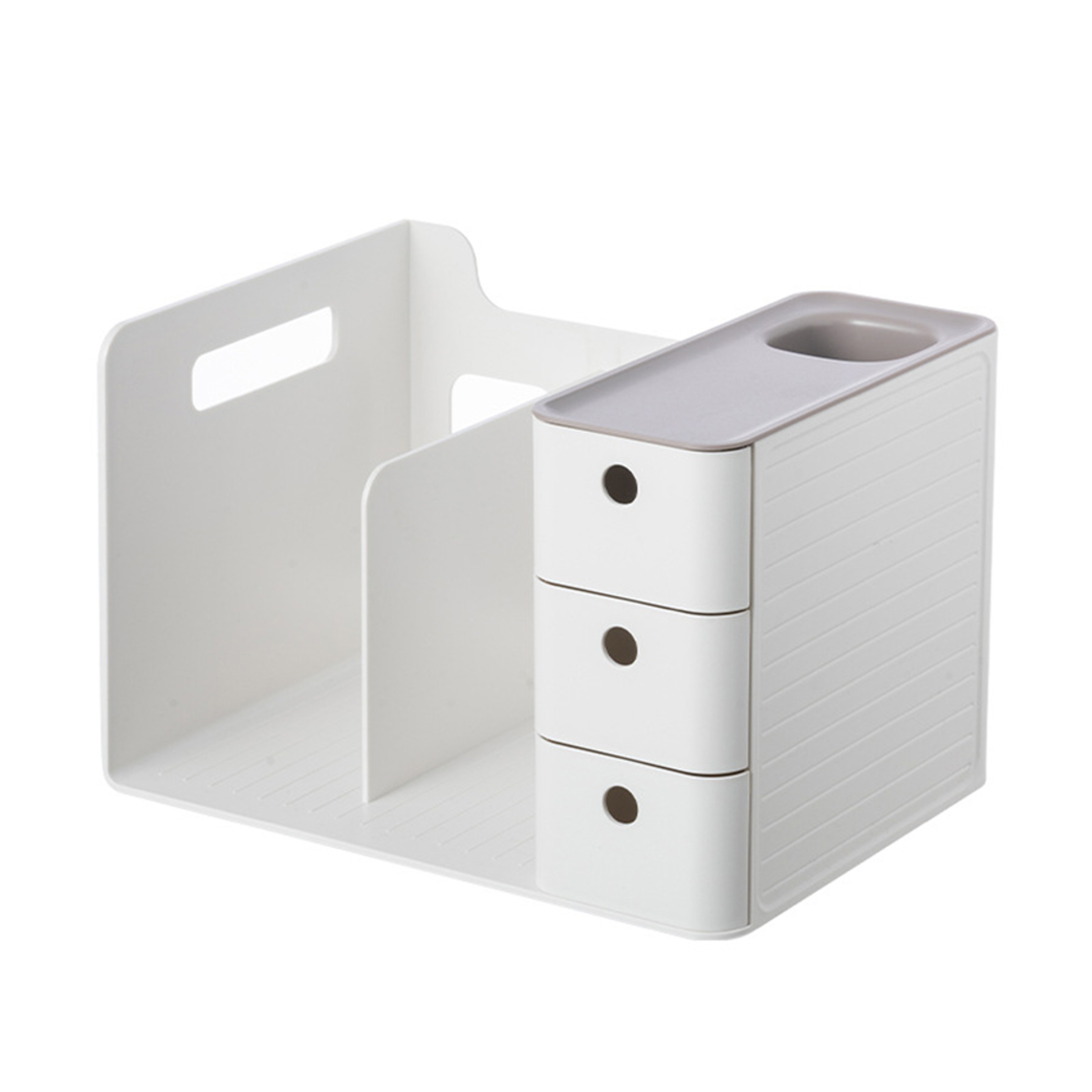 Multifunctional Book Holder Desk Organizer With Two Storage Drawers 0