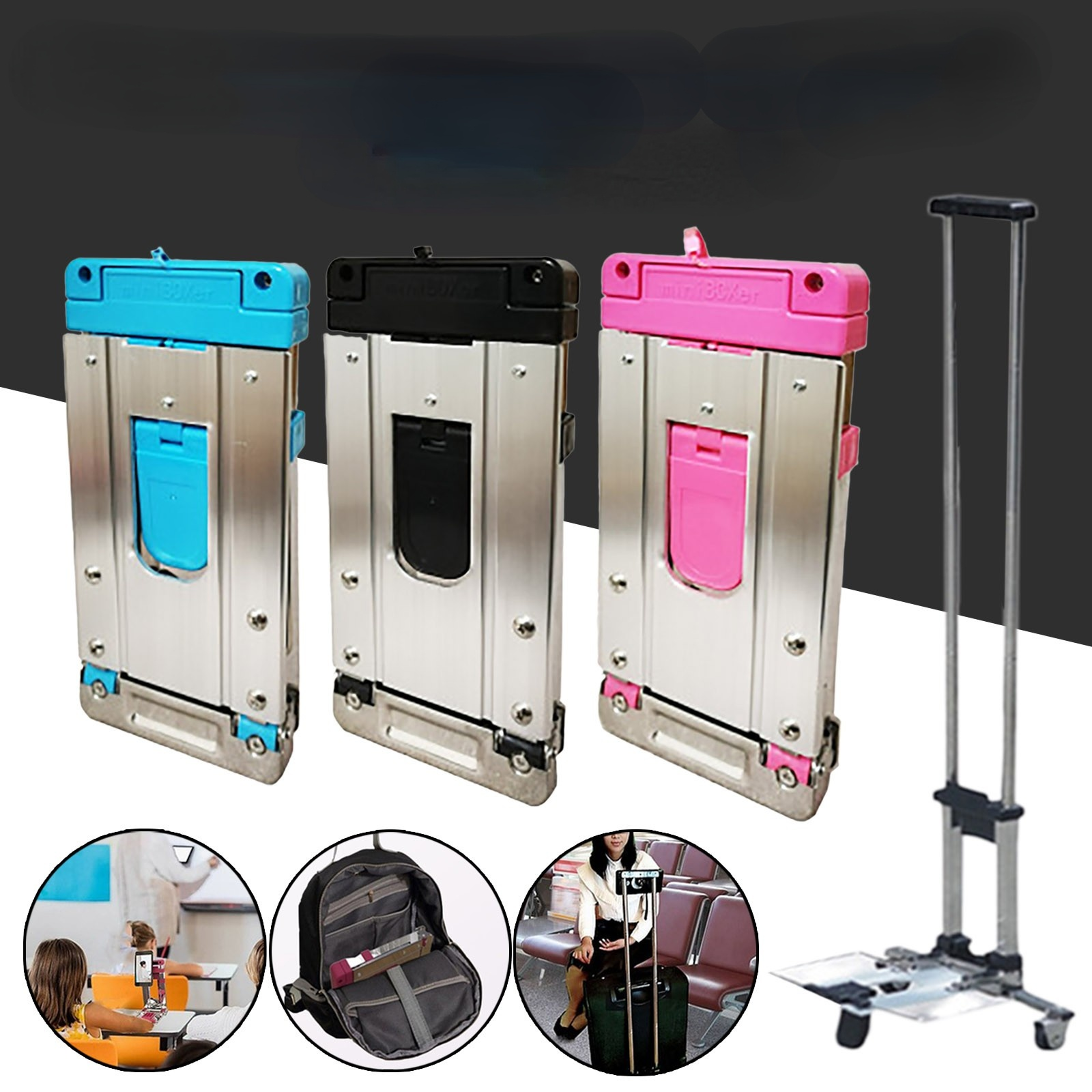 Portable Folding Shopping Trolley Compact 25kg Travel Cart With Elastic Ropes 3