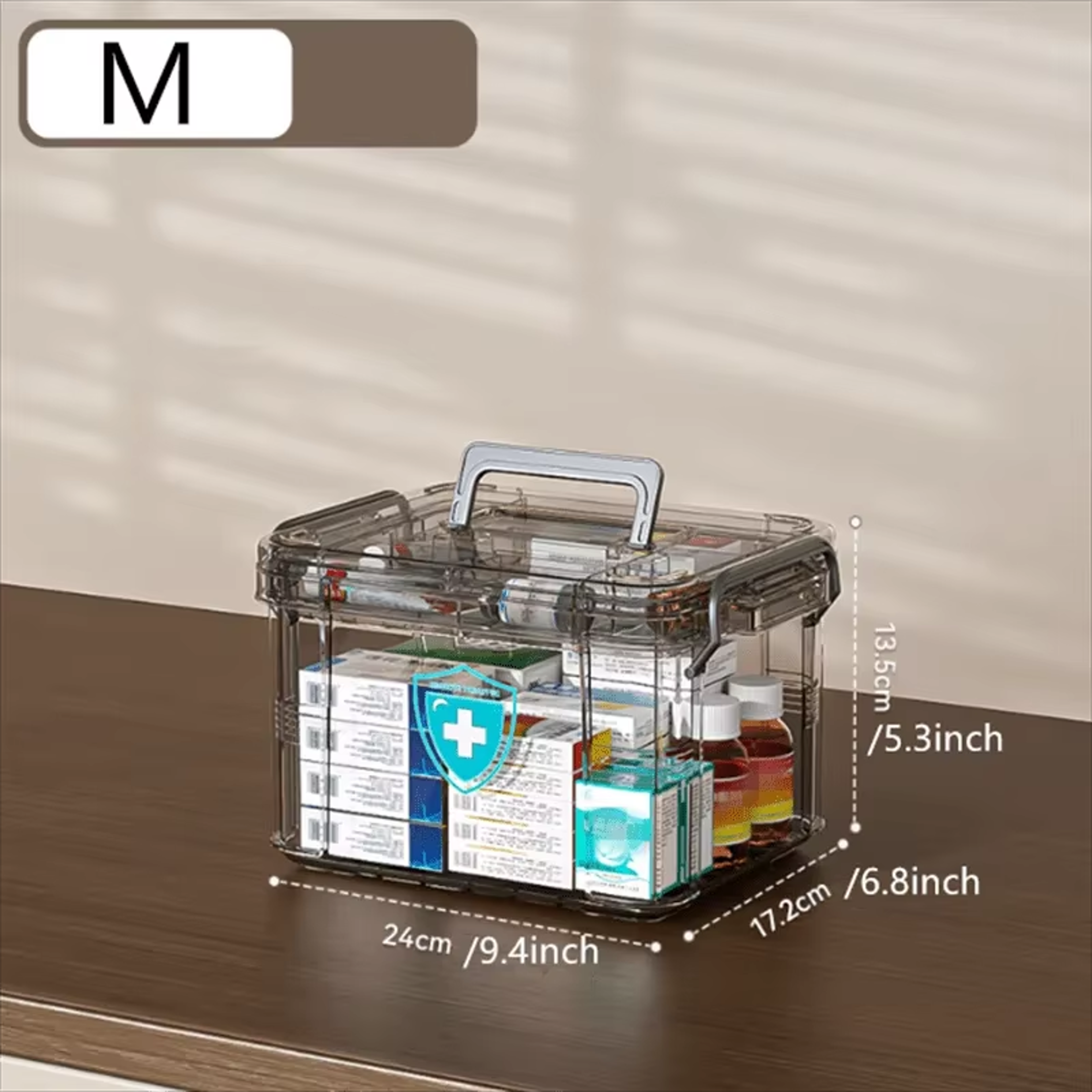 Transparent First Aid Storage Box Double Layer Medicine Organizer – view 7