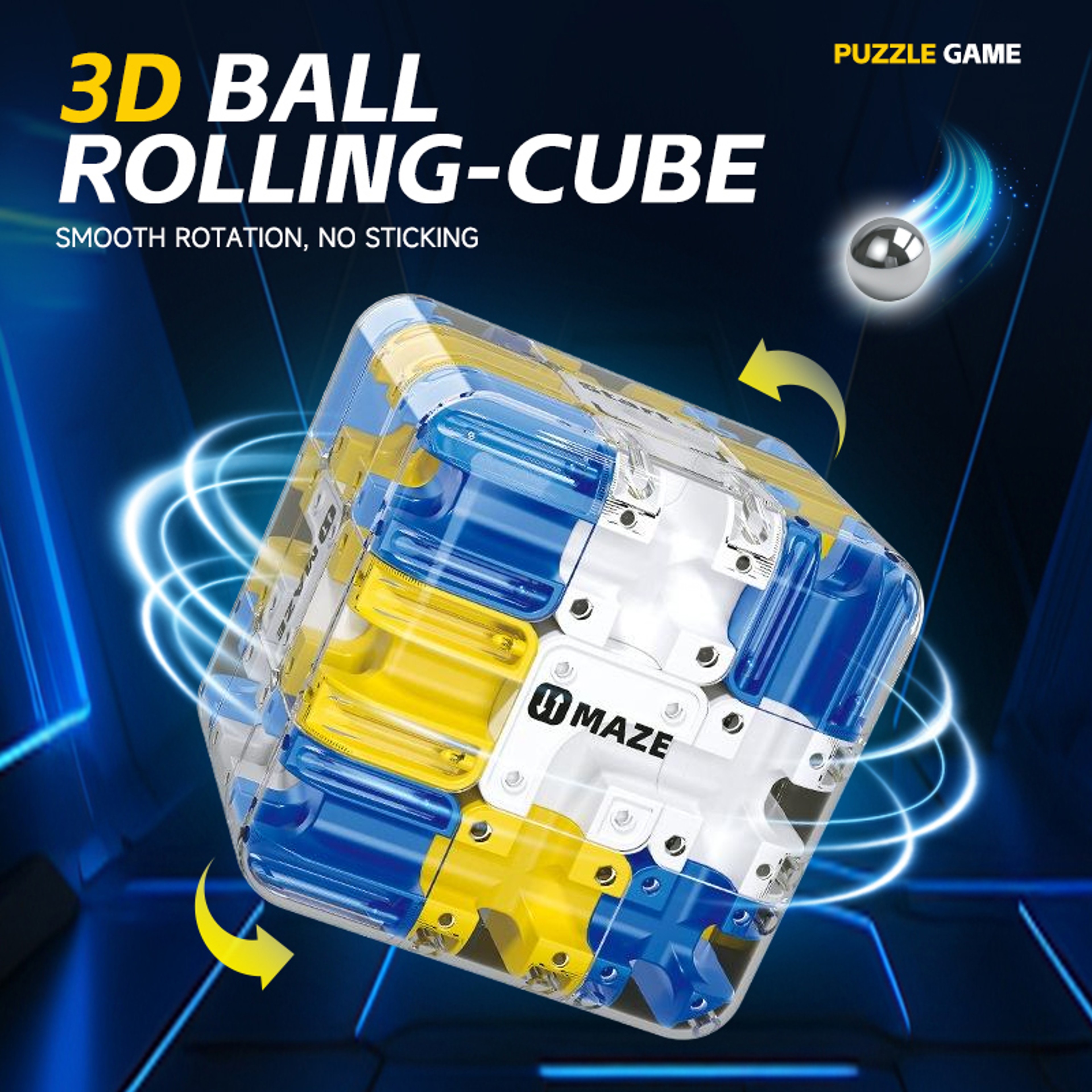 3D Maze Magic Cube Kids Labyrinth Puzzle Brain Teaser Fidget Toy 2