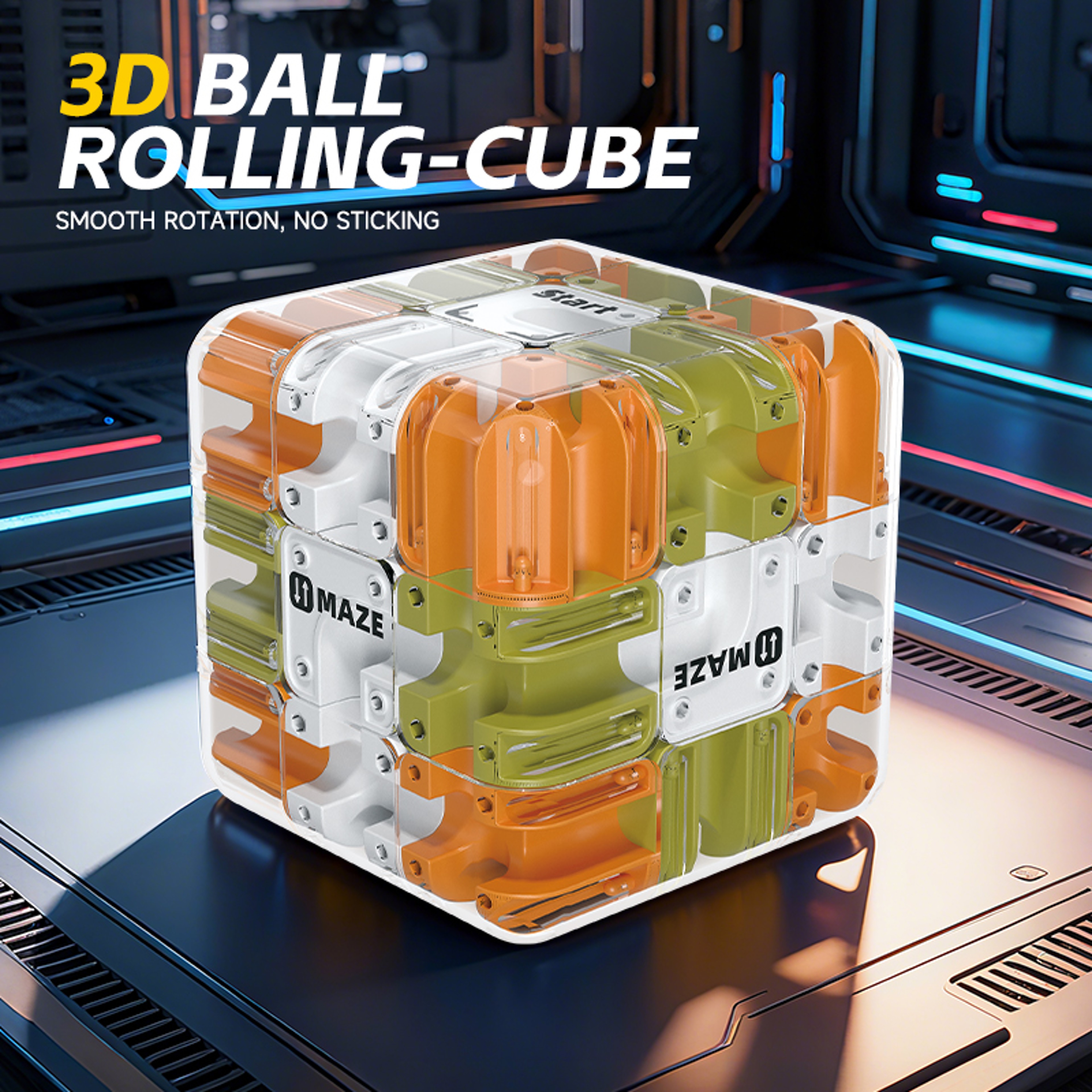 3D Maze Magic Cube Kids Labyrinth Puzzle Brain Teaser Fidget Toy 6