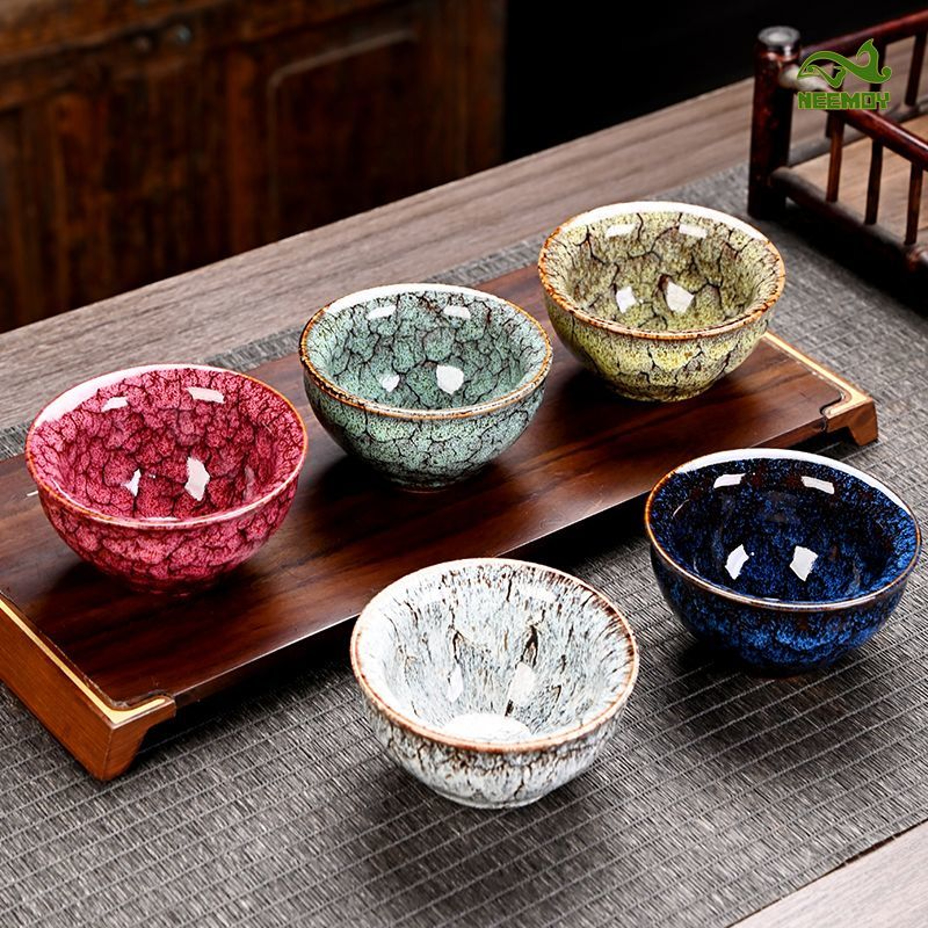 Five Elements Ceramic Kung Fu Tea Set Chinese Tea Cups For Tea Tasting And Gifting 1