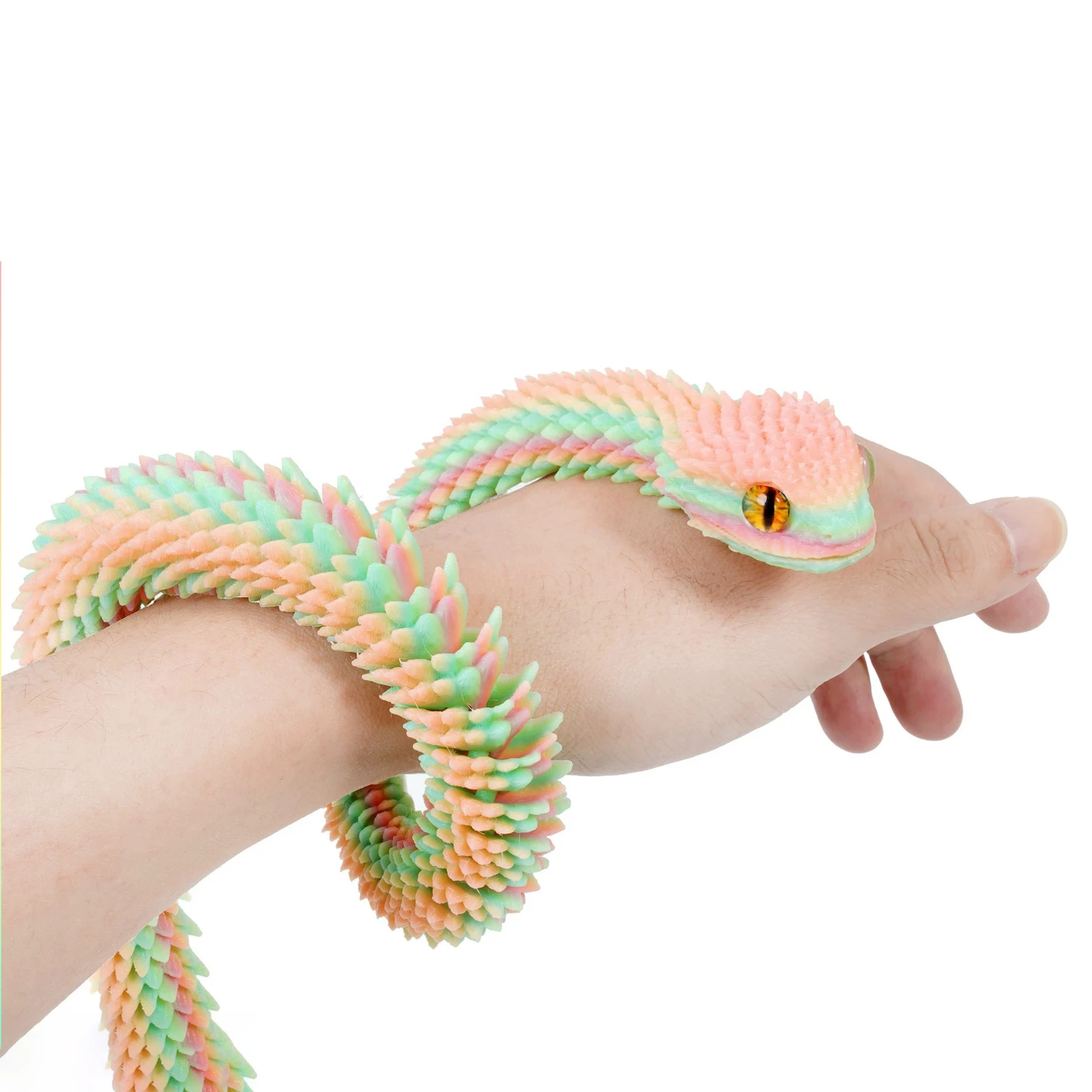 3D Printed Articulated Snake Egg Fidget Figure Movable Desktop Ornament – view 2