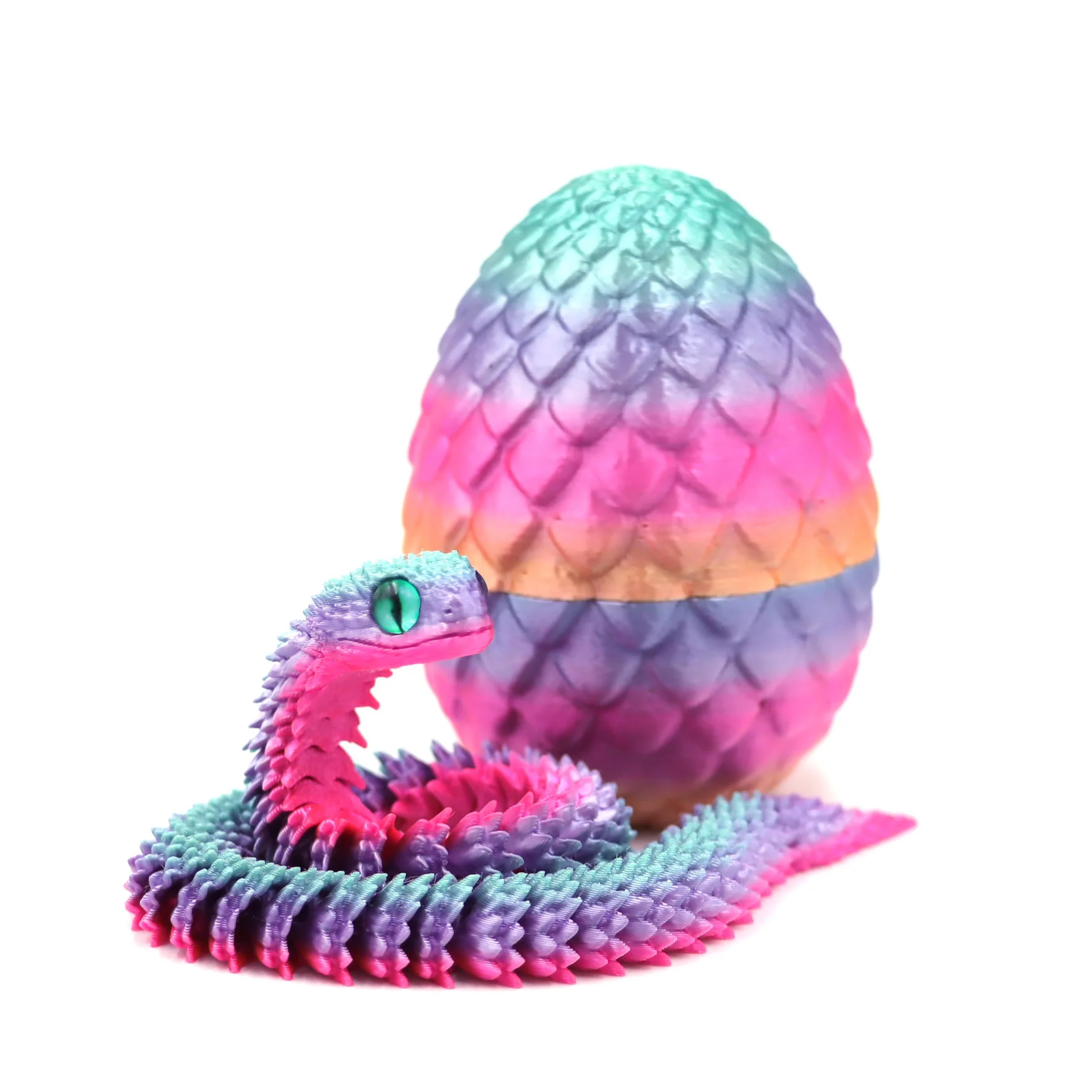 3D Printed Articulated Snake Egg Fidget Figure Movable Desktop Ornament – view 8