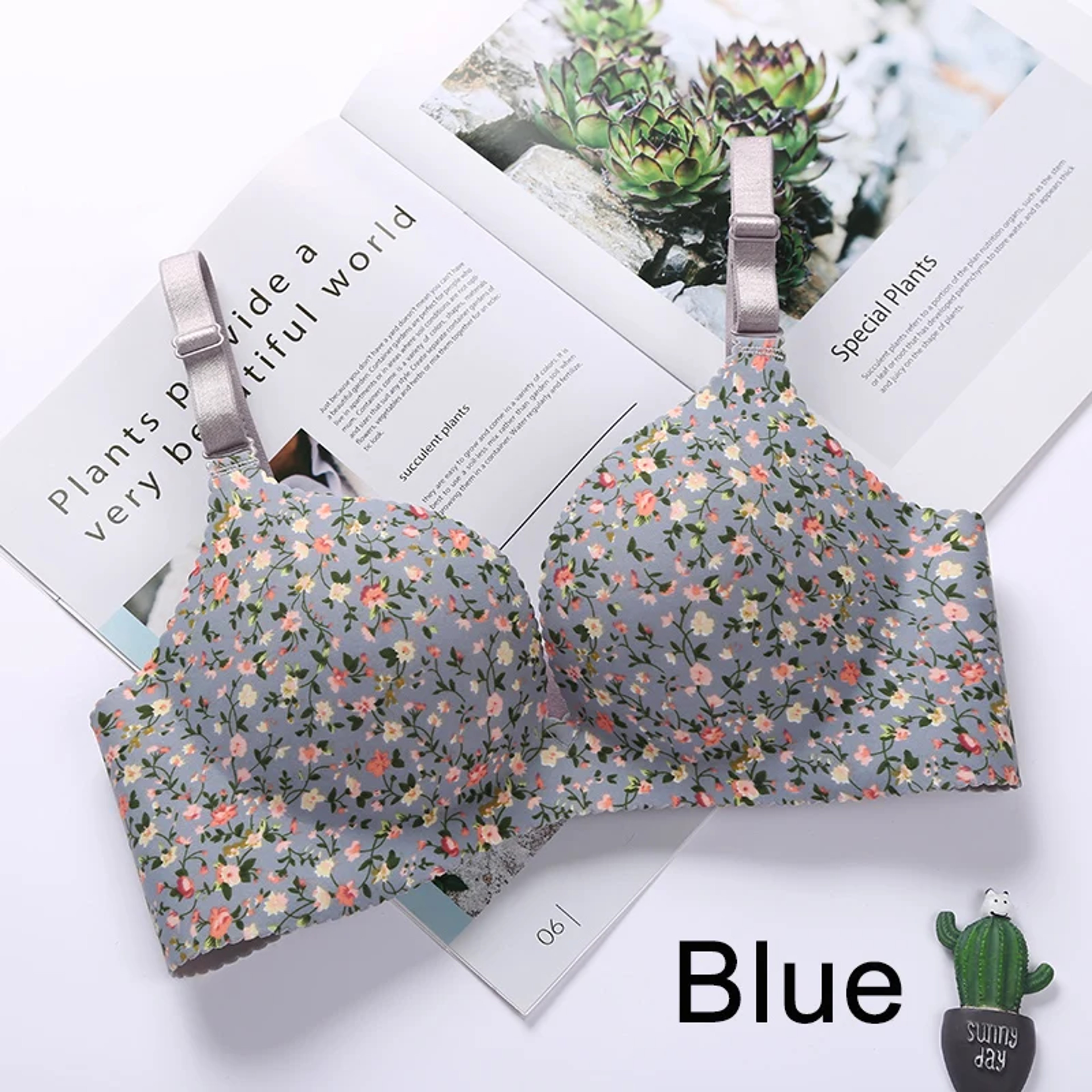 Floral Seamless Push Up Bra One Piece Womens Lingerie 7