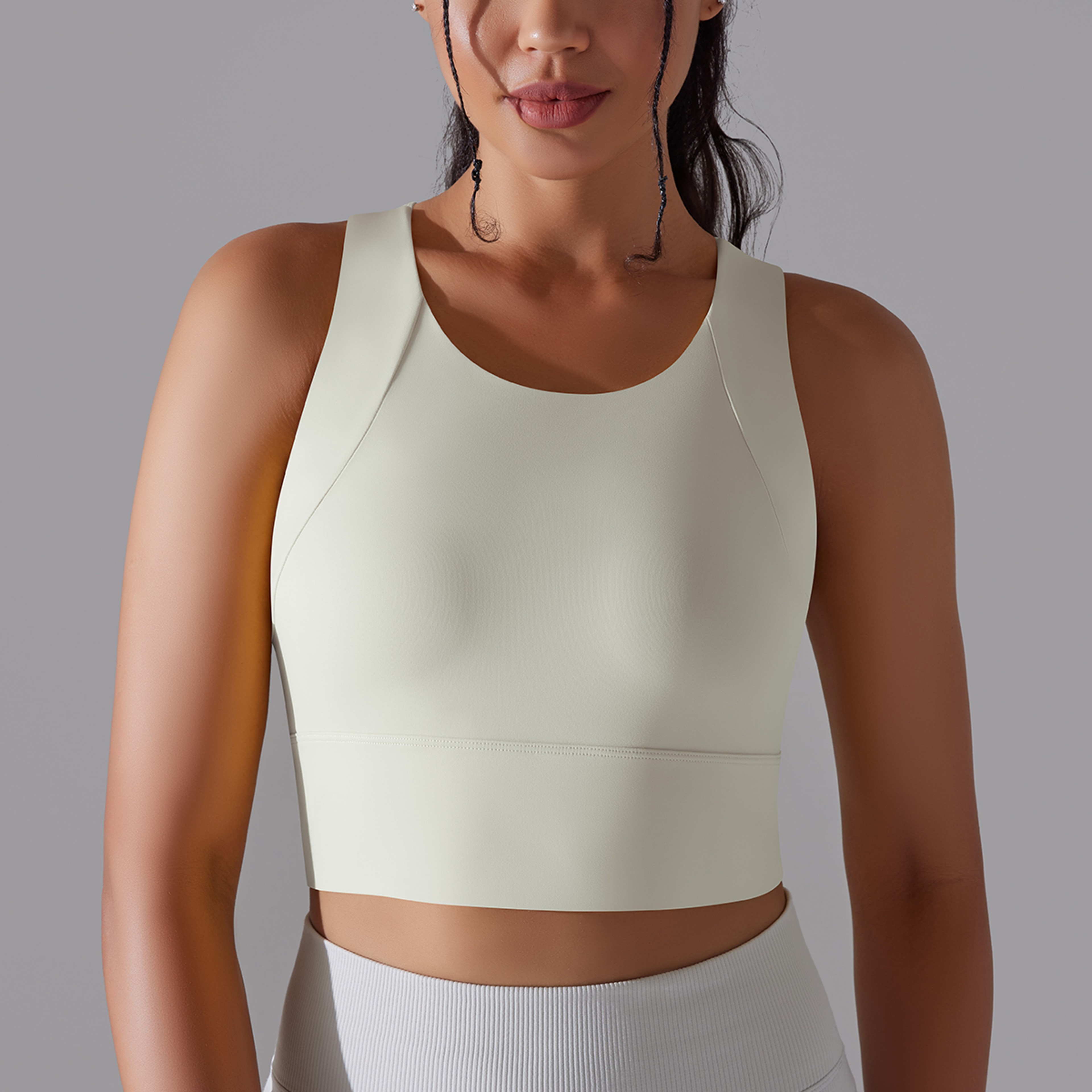 Women's High Stretch Nylon Sports Bra Crop Top for Yoga and Gym – view 14