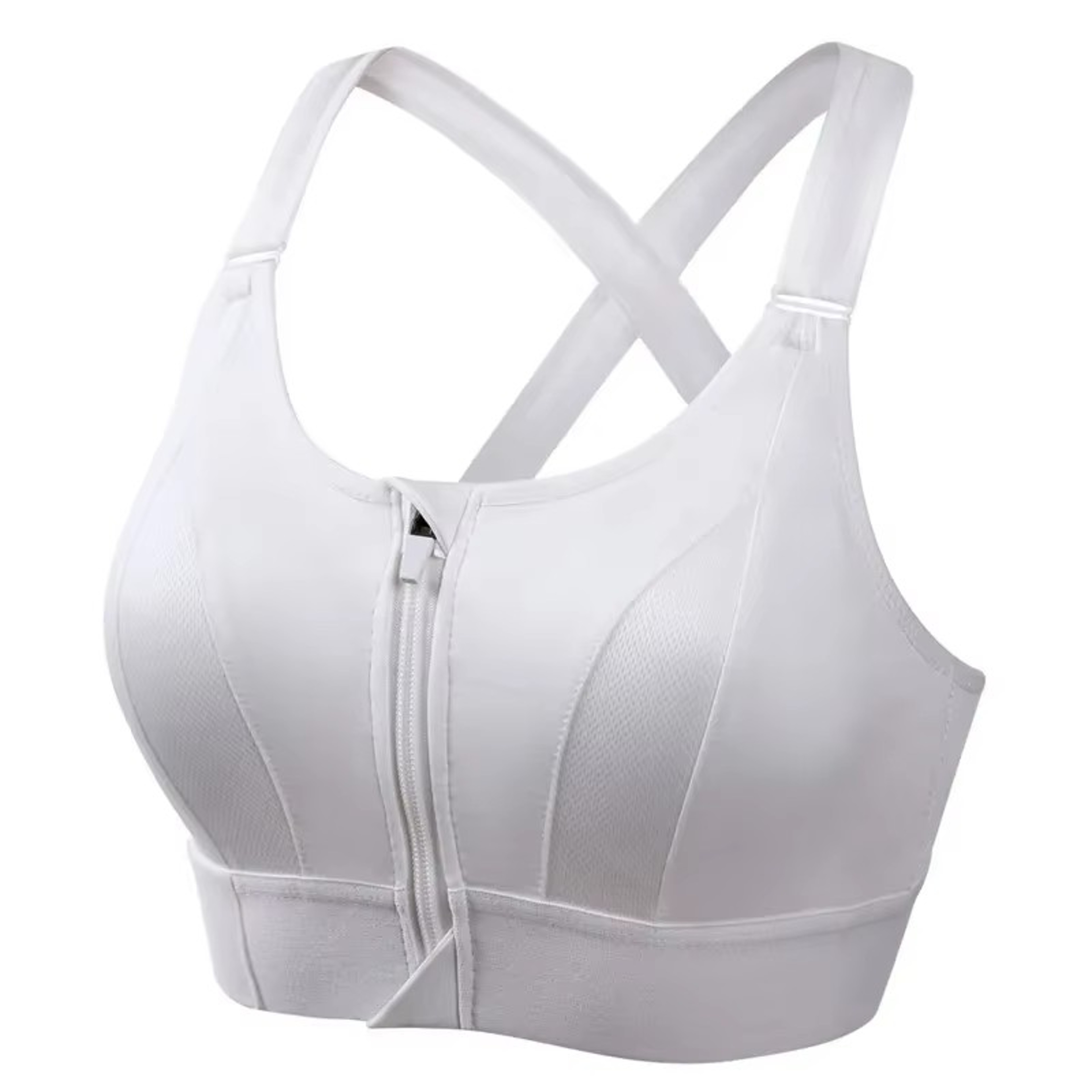 Front Zip Sports Bra with Adjustable Straps for Running and Fitness – view 12