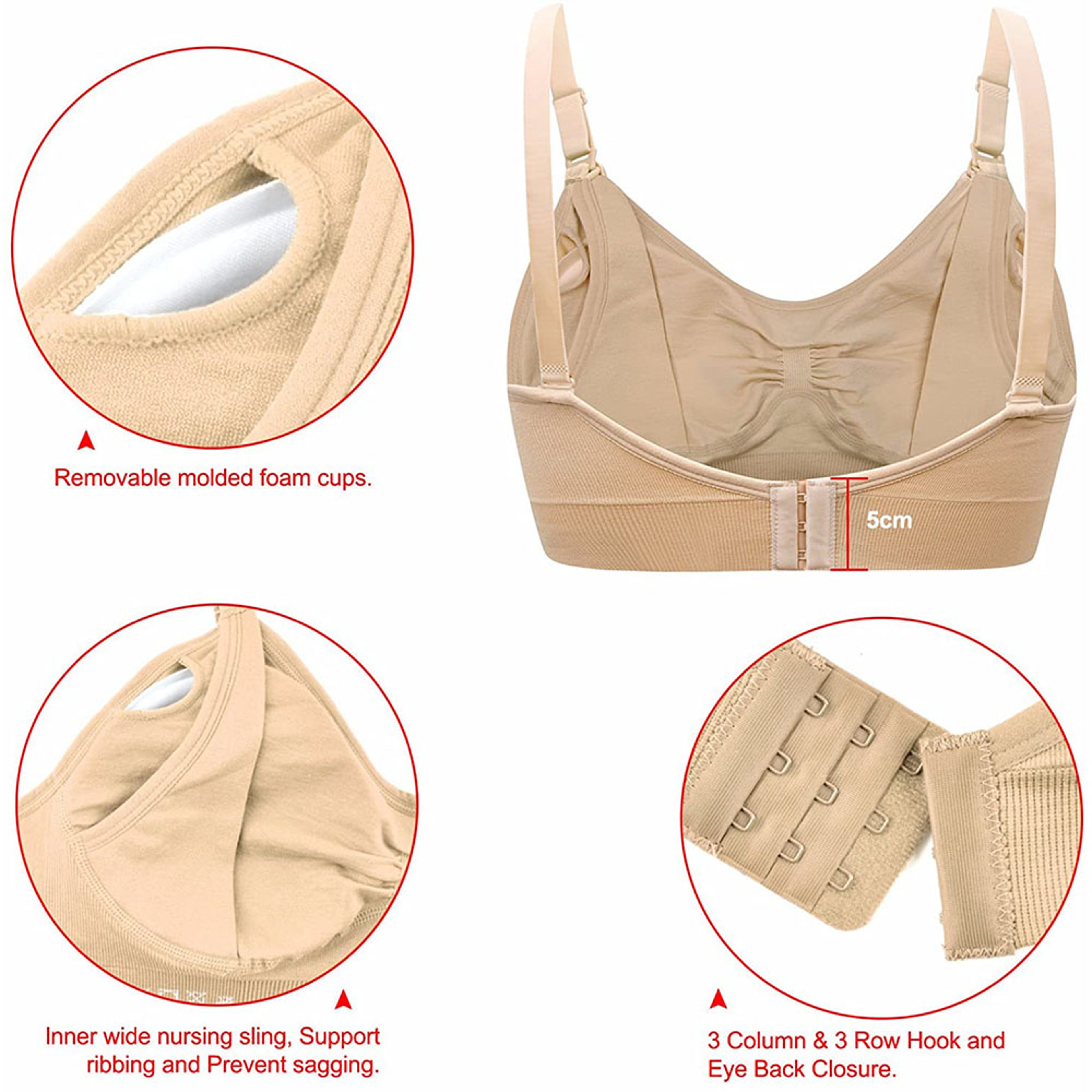 WireFree Maternity Bra With Adjustable Convertible Straps 2