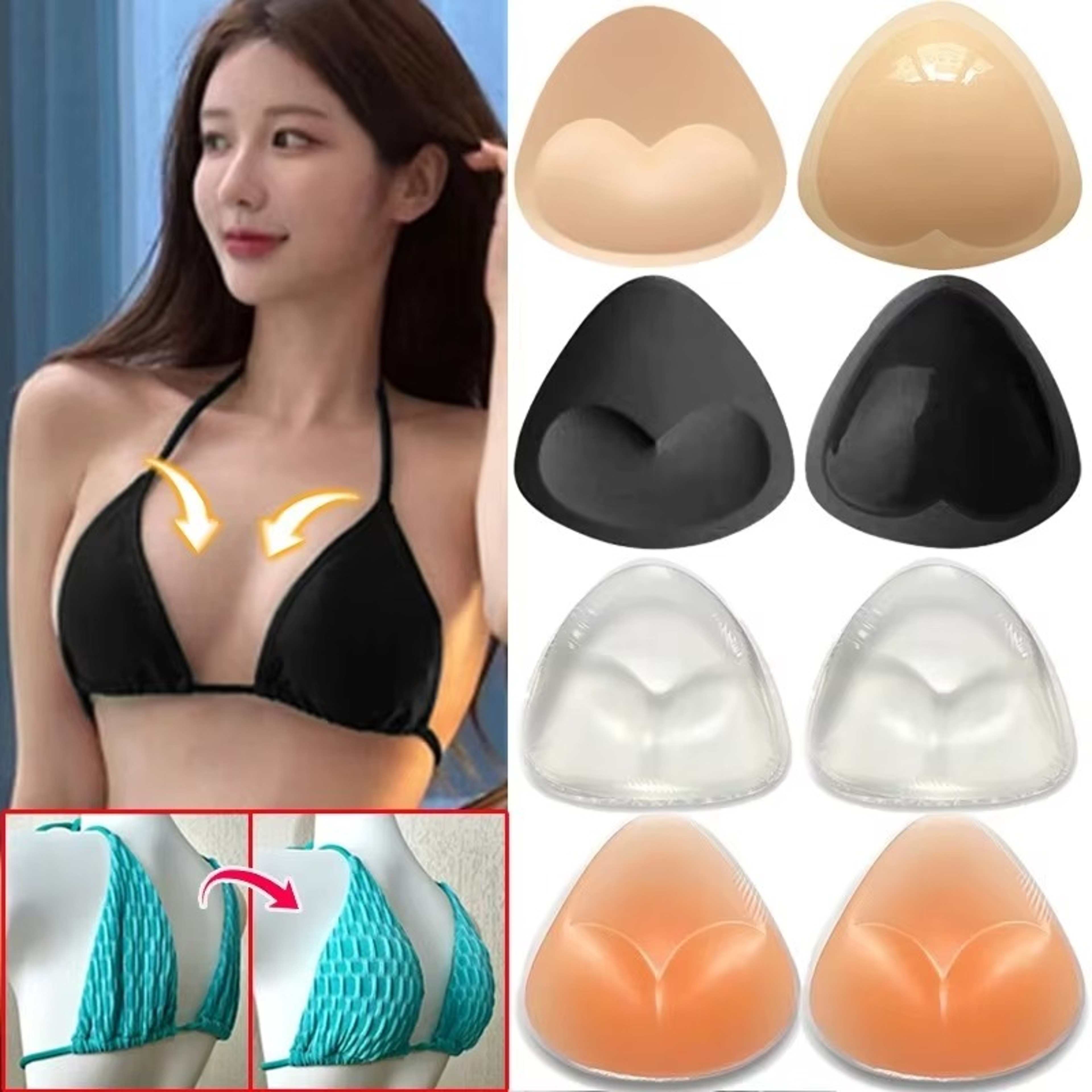 Silicone Bra Inserts Sticky Push Up Pads for Swimsuits and Bikinis – view 1