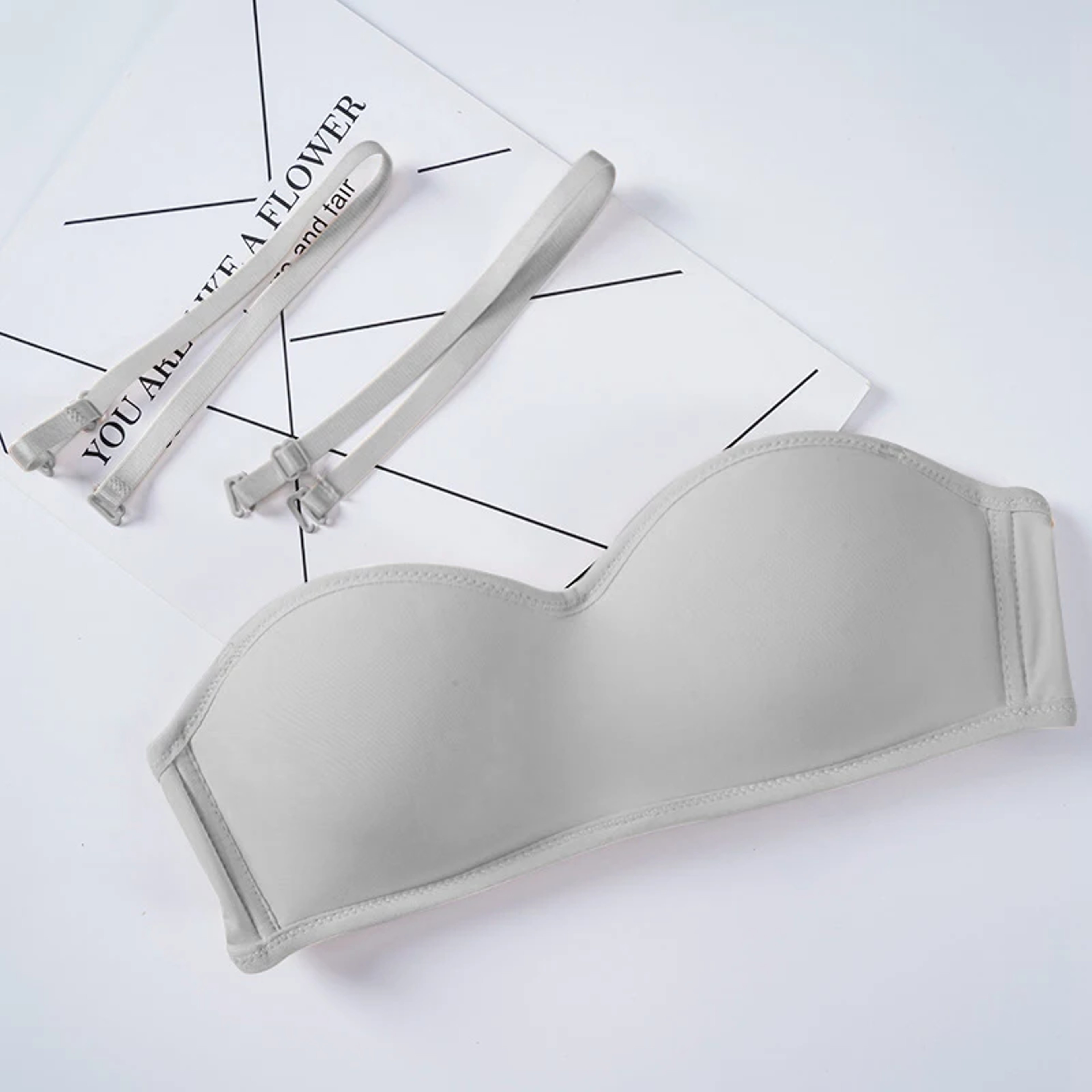 Womens Strapless Seamless Demi Bra Wire Free Push Up Bralette 6