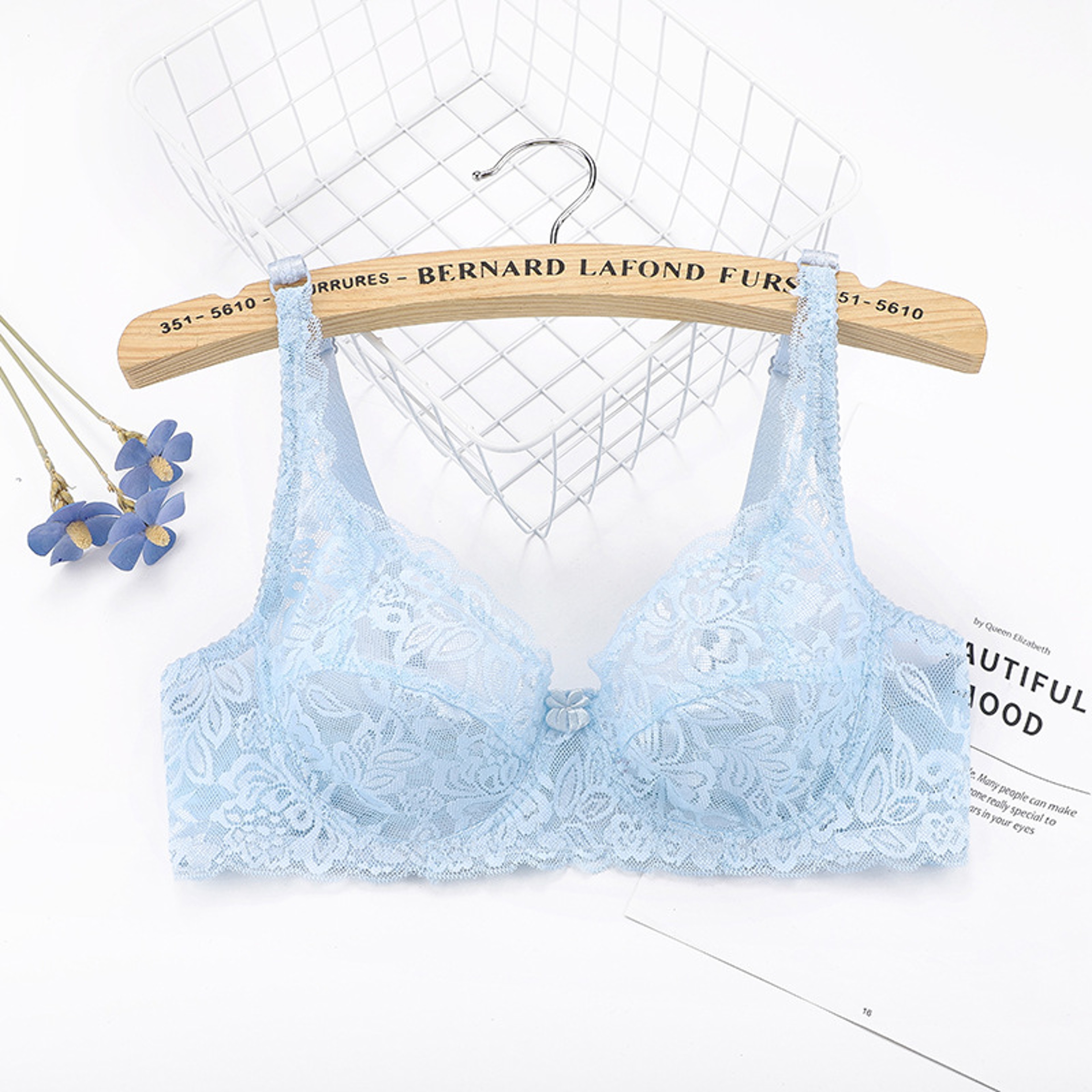 Plus Size Lace Push Up Bra With Underwire And Adjustable Straps 6