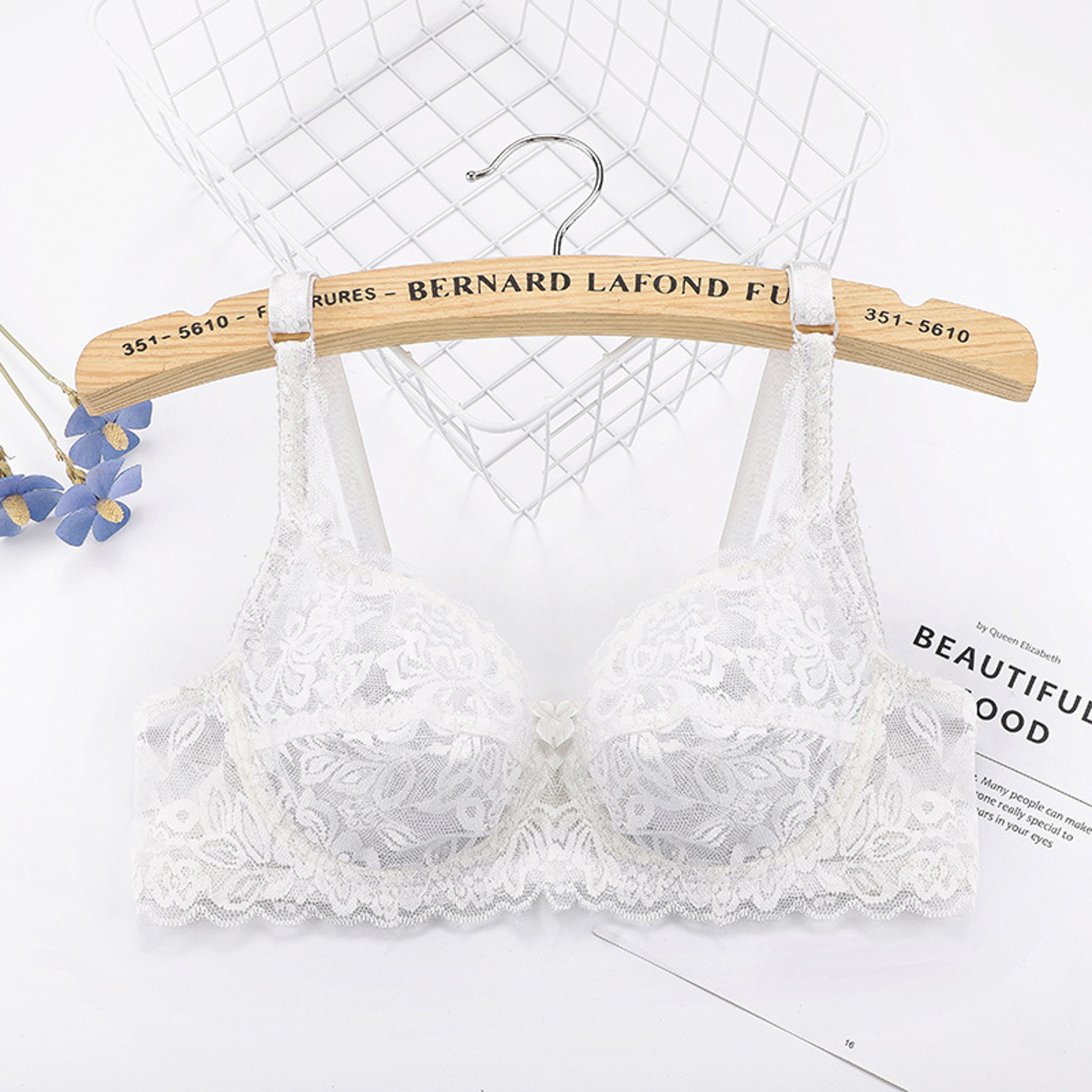 Plus Size Lace Push Up Bra With Underwire And Adjustable Straps 10
