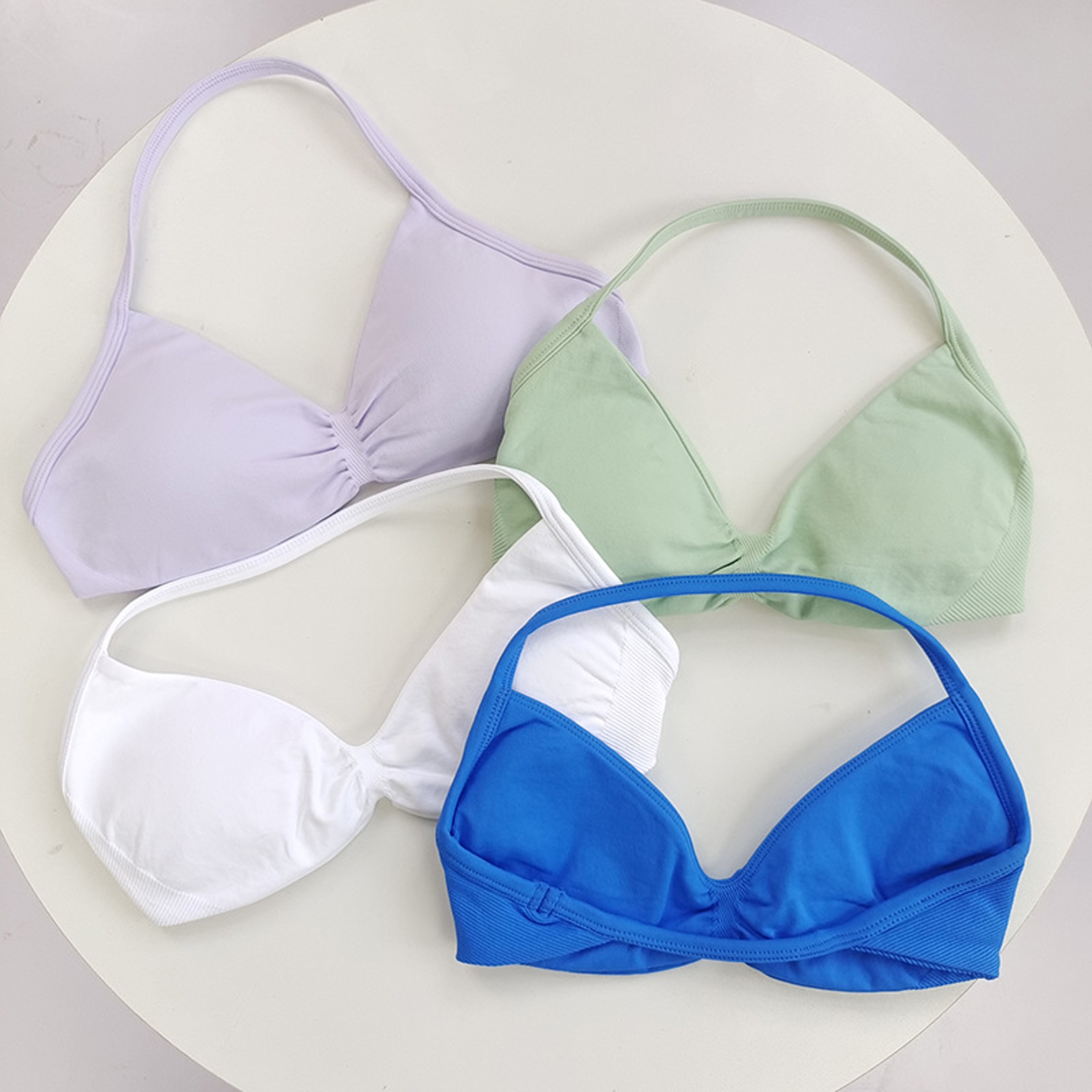 Womens High Support Lace Up Sports Bra Seamless Nylon Yoga Gym Top 0