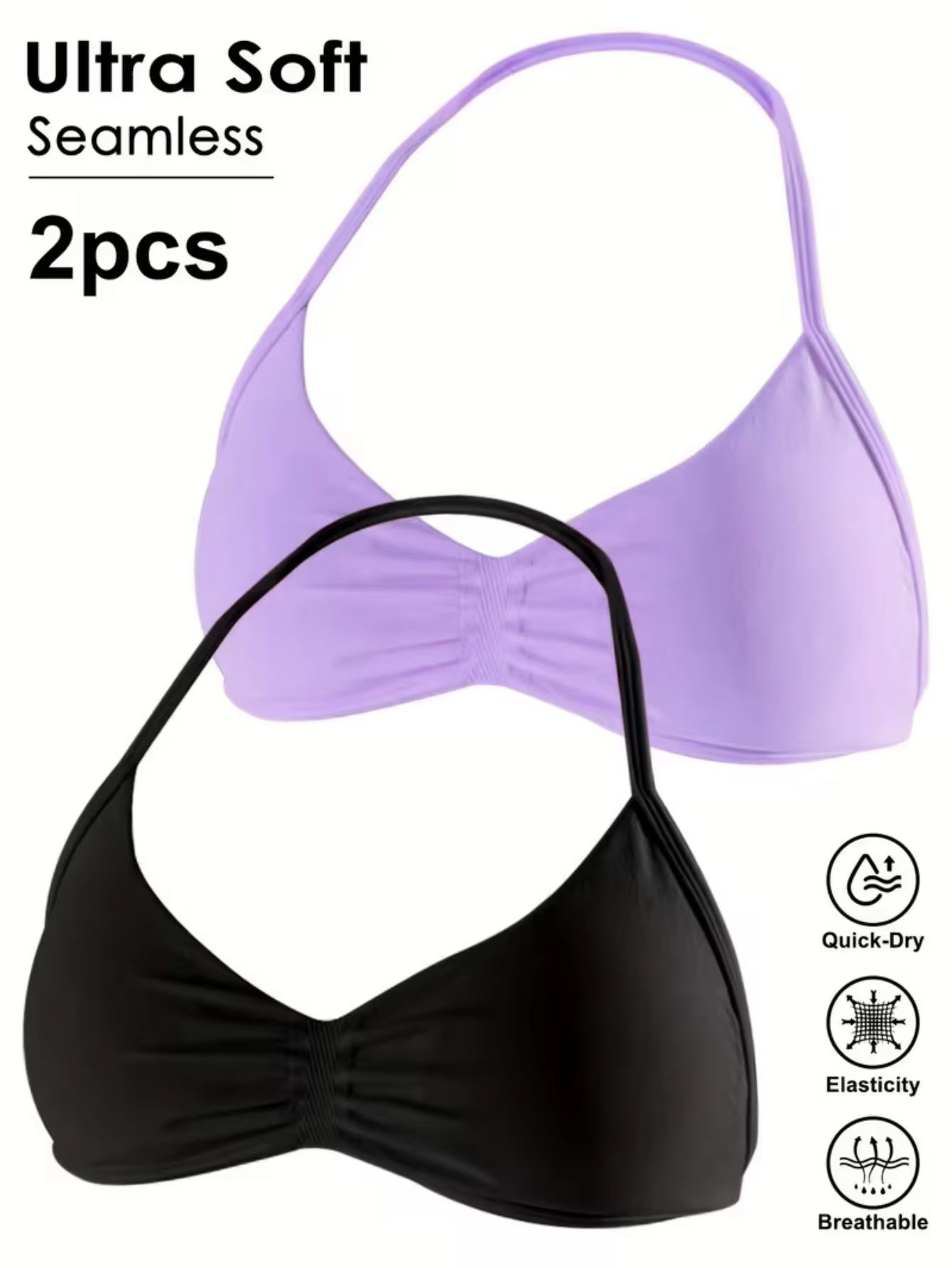 Womens High Support Lace Up Sports Bra Seamless Nylon Yoga Gym Top 7