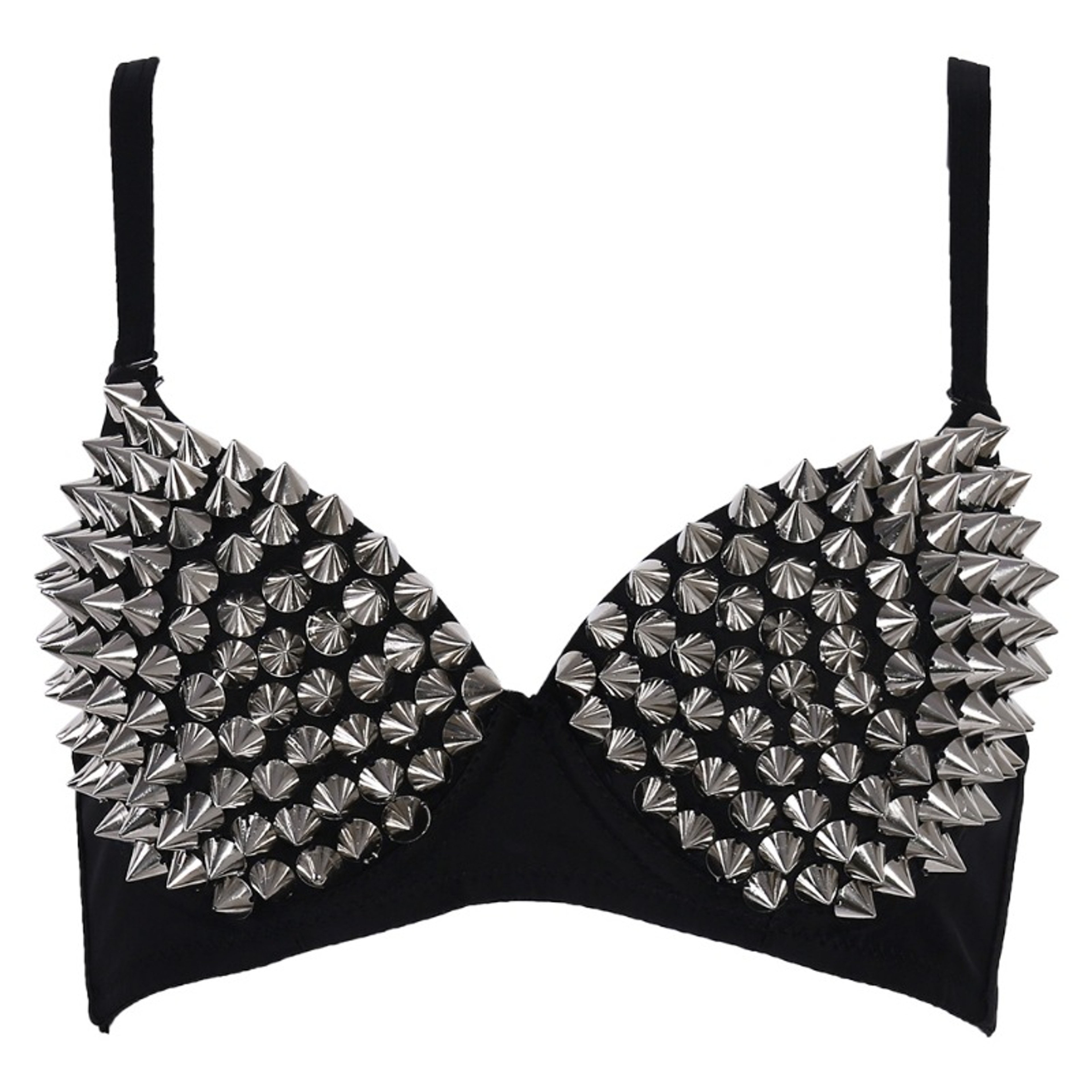 Gothic Rivet Push Up Bralette Wire Free Party Bra with Adjustable Straps – view 7