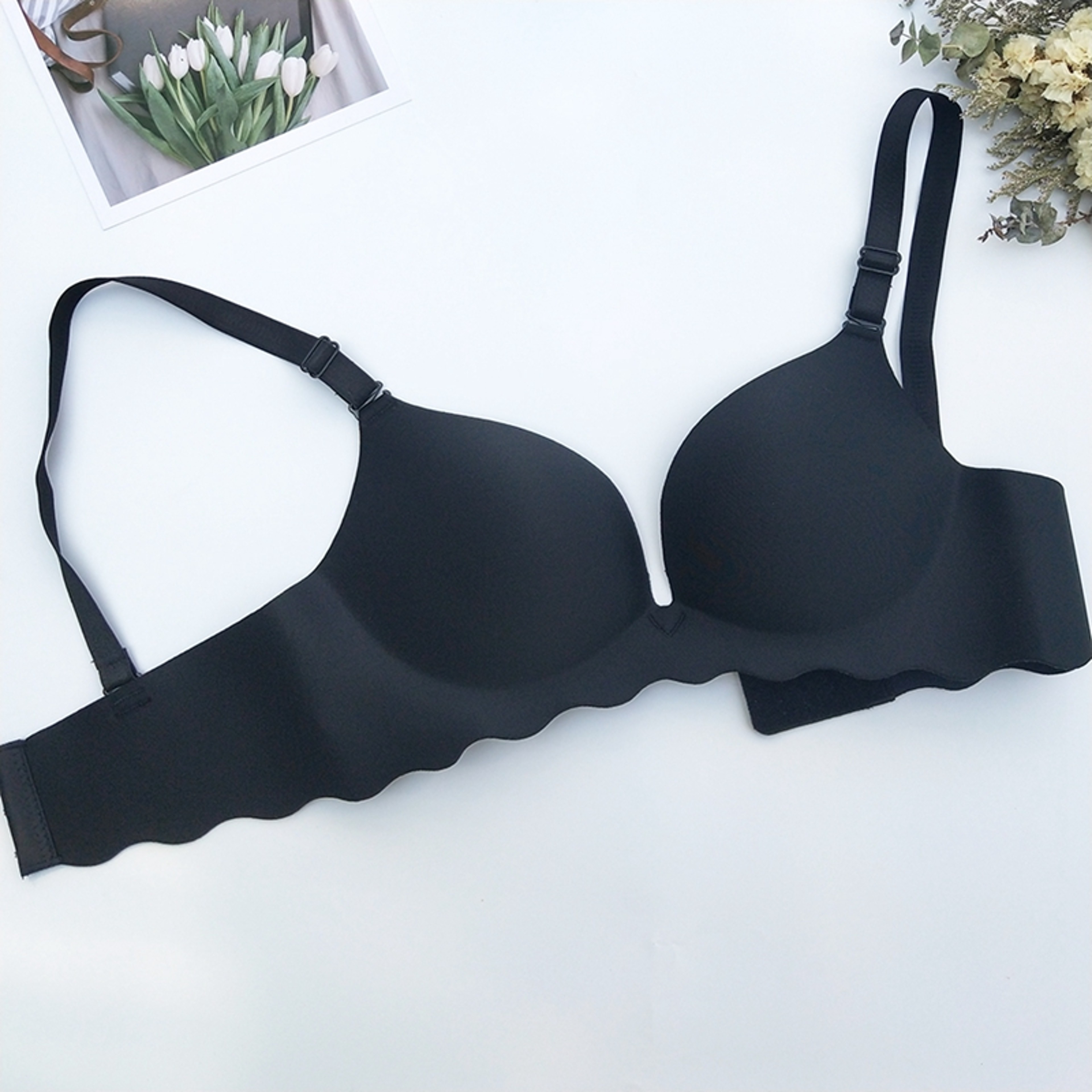 Womens Seamless Push Up Wire Free Bra With Adjustable Straps 5