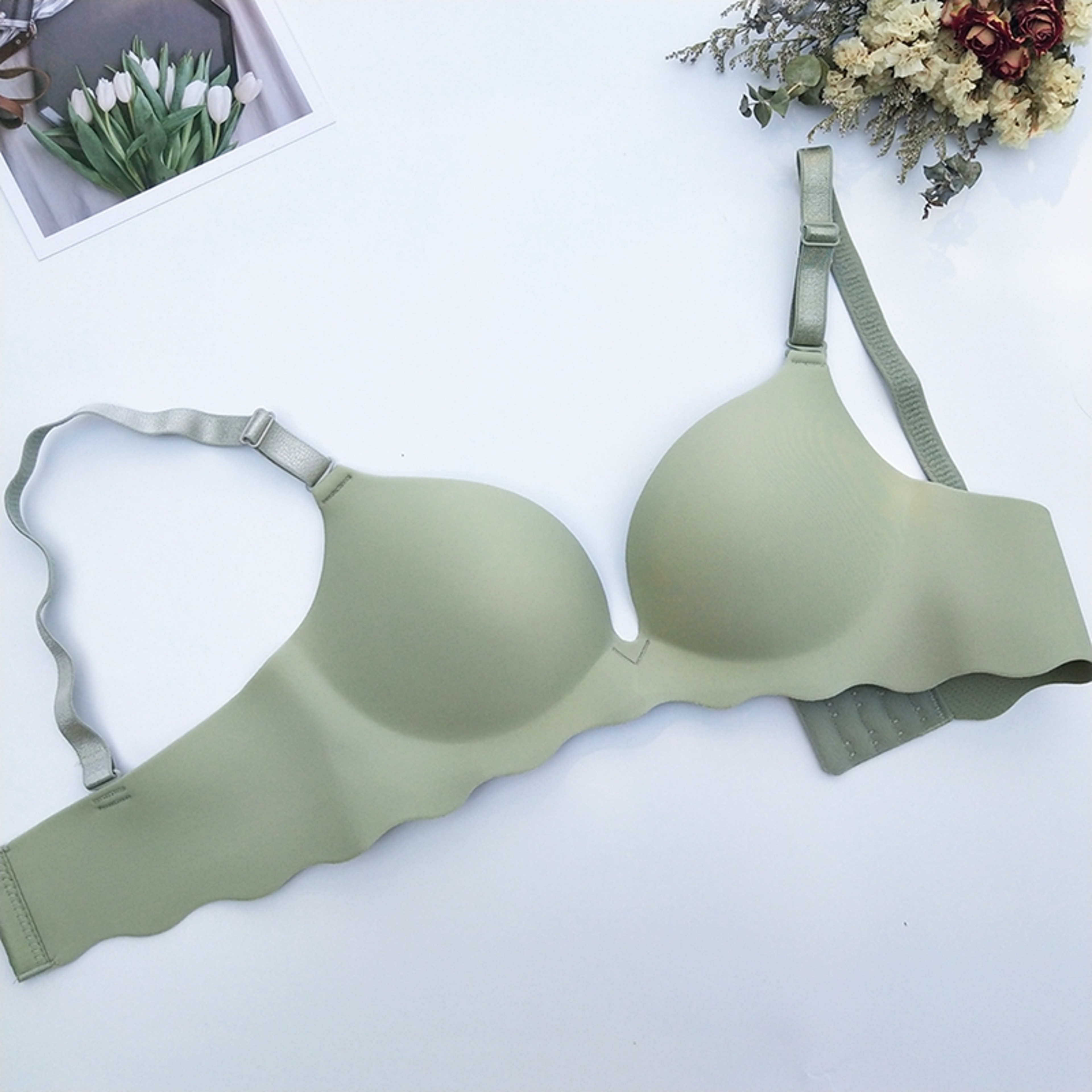 Womens Seamless Push Up Wire Free Bra With Adjustable Straps 9