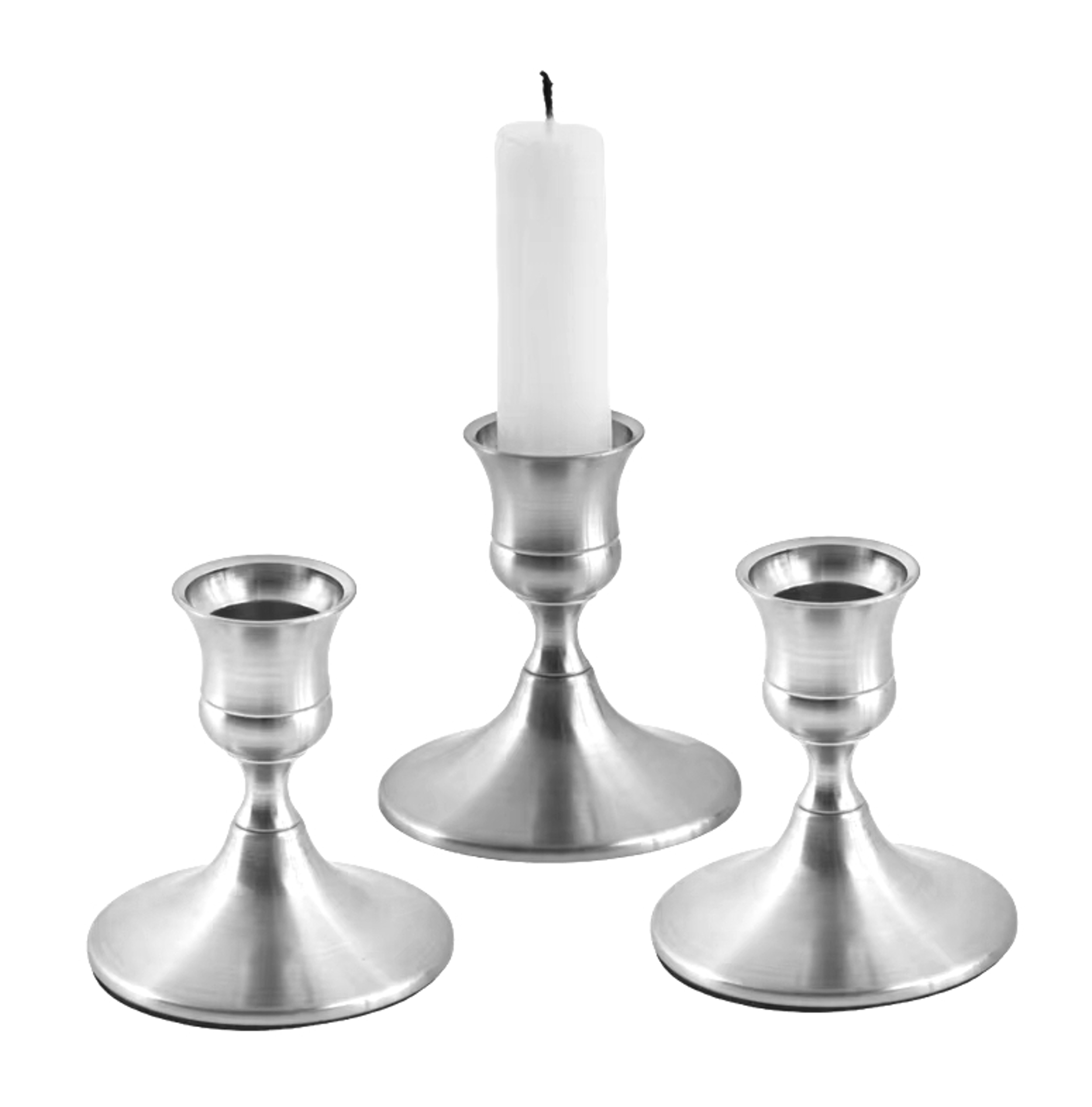 3 Piece Brass Gold Candlestick Holder Set For Stick Candles And Event Decor 8