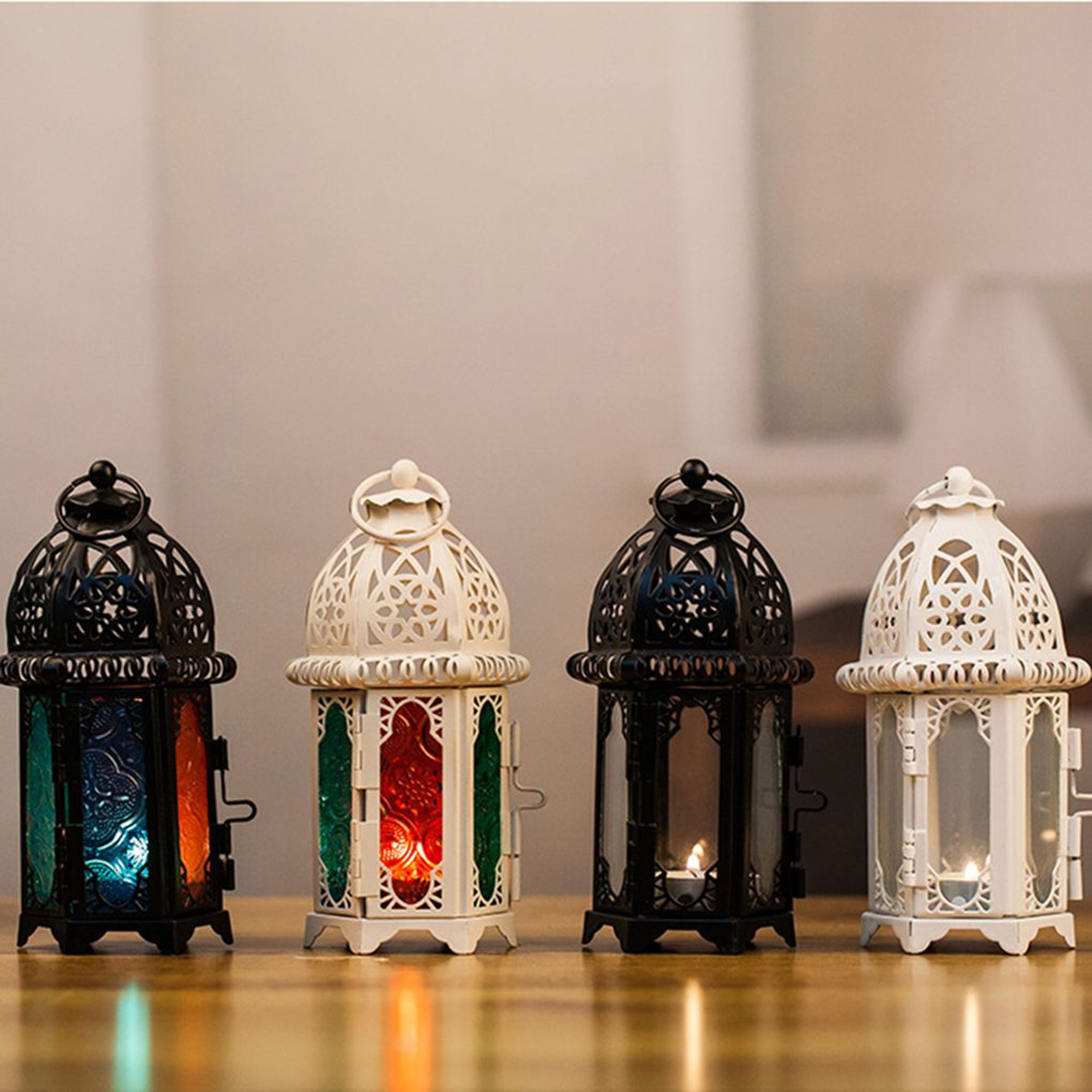 Moroccan Iron Candle Lantern With Hollow Metal Design For Tealights 3
