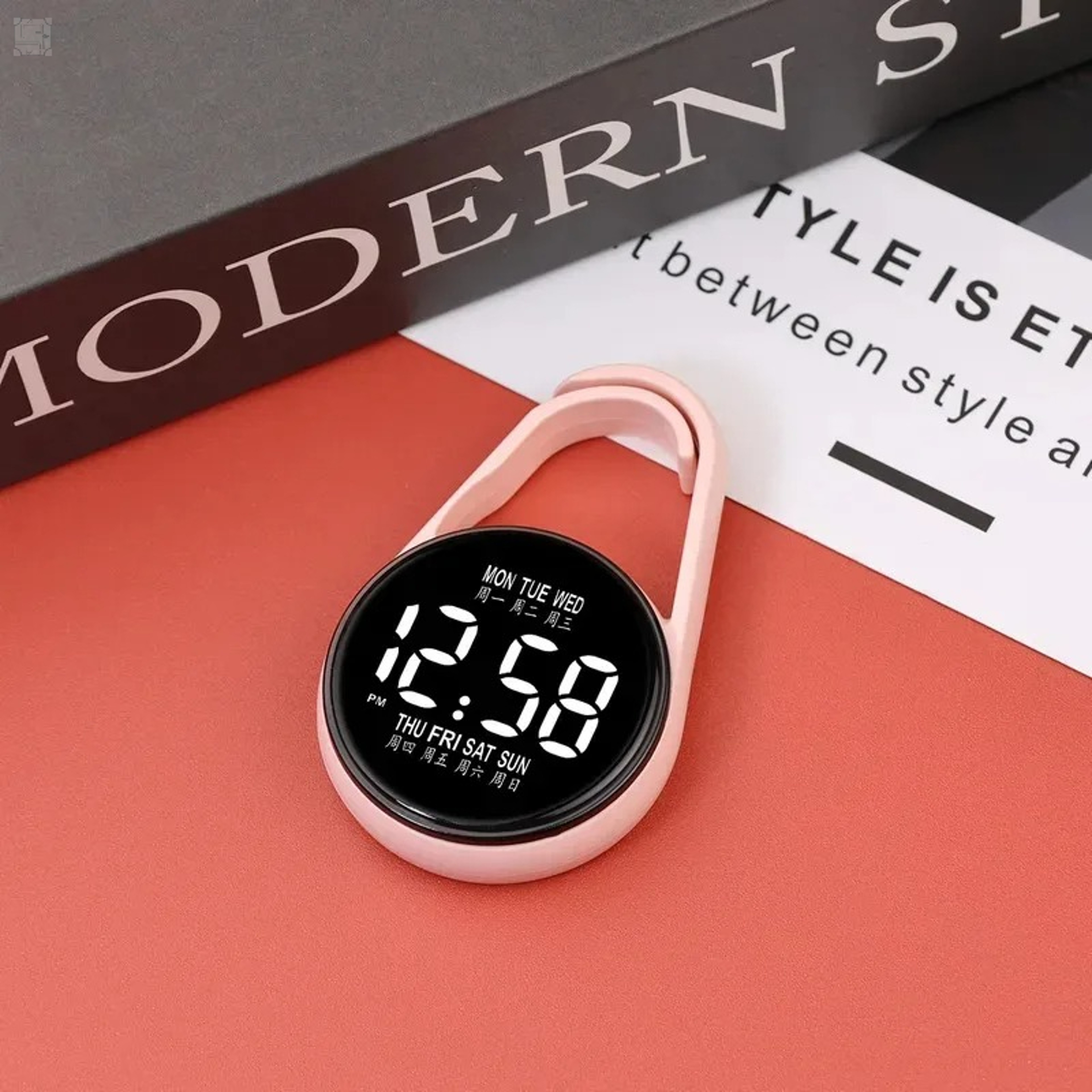LED Digital Hanging Pocket Watch With Touch Control Time And Date Display 5