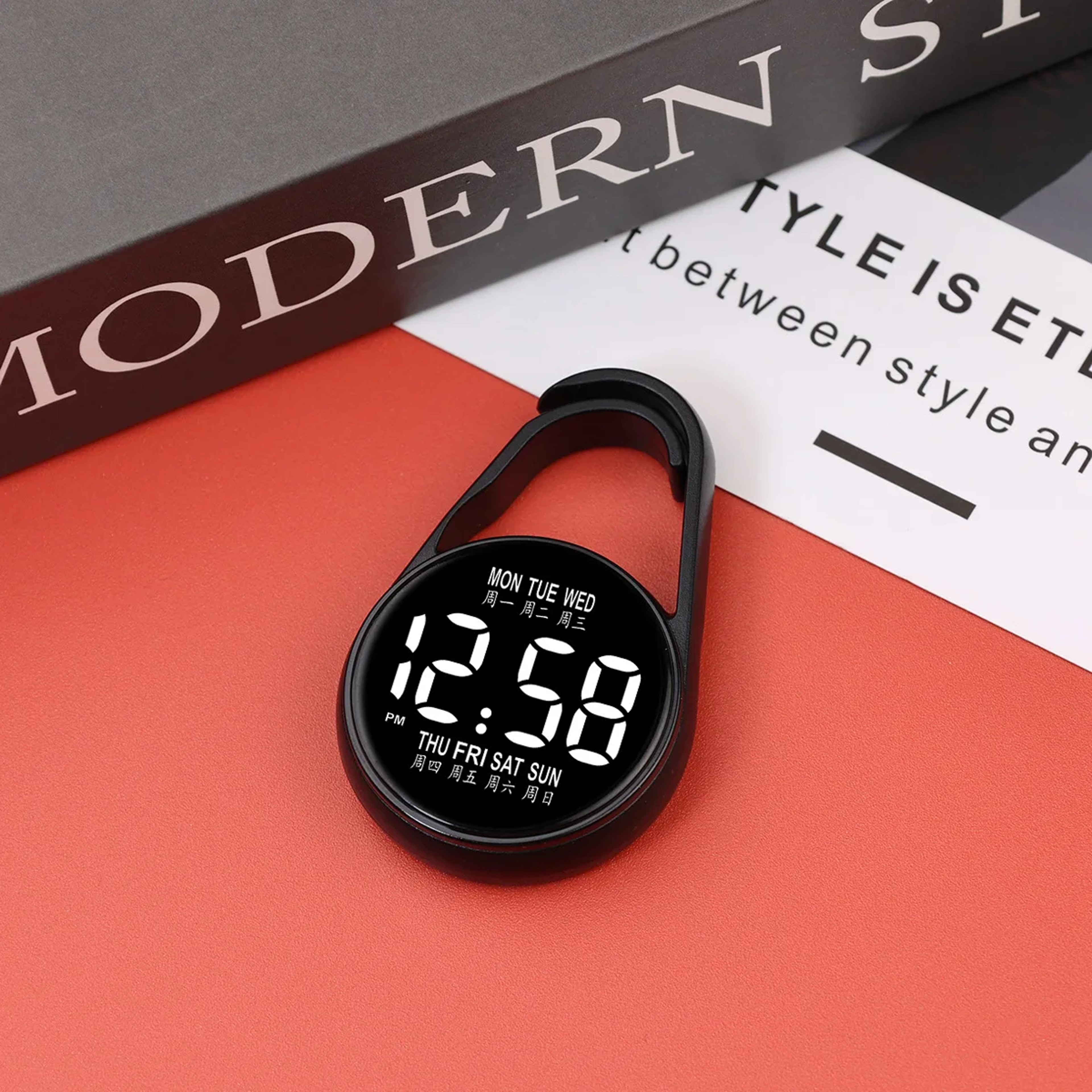 LED Digital Hanging Pocket Watch With Touch Control Time And Date Display 7
