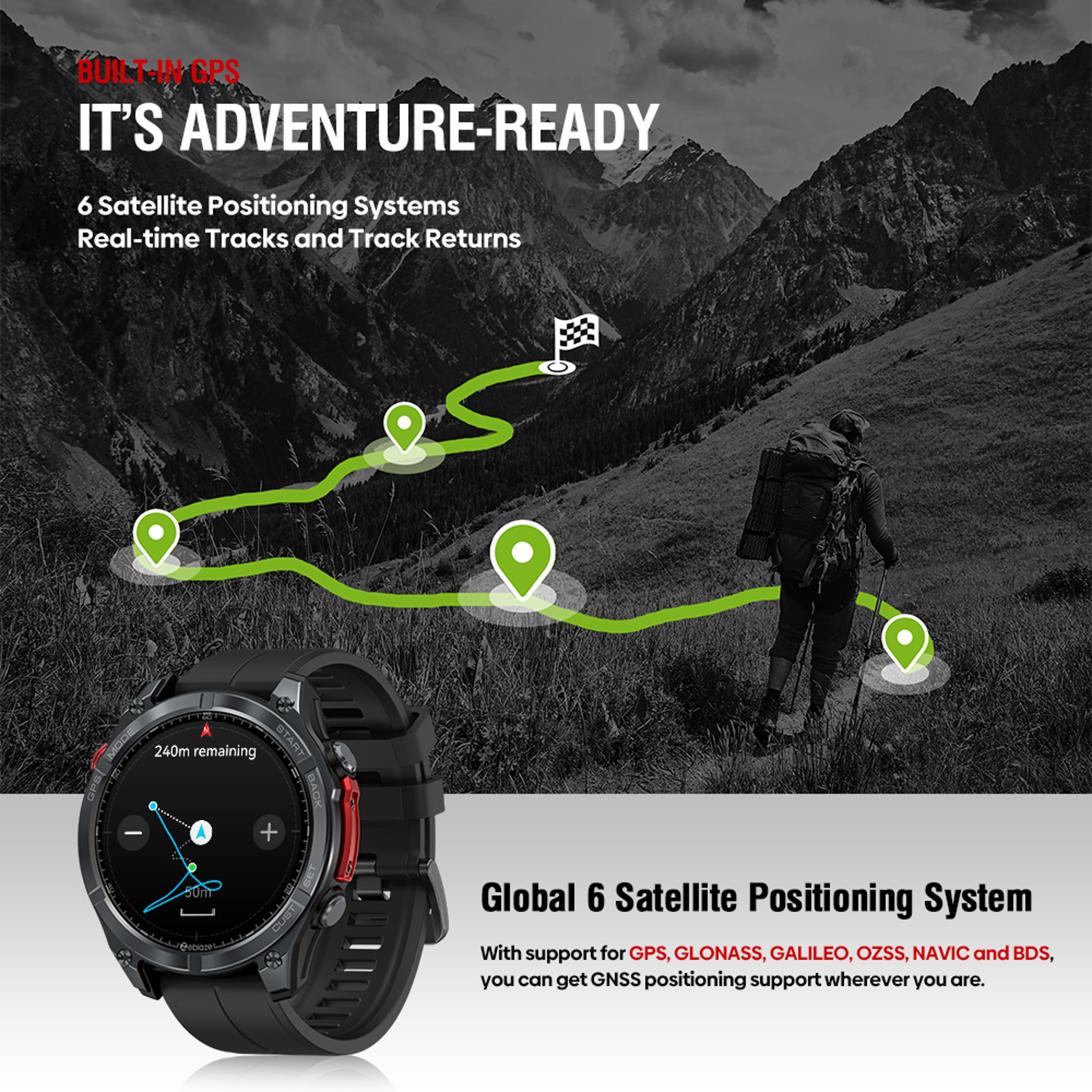 GPS Smartwatch With 143 Inch AMOLED Display Voice Calling Compass And Altimeter 2