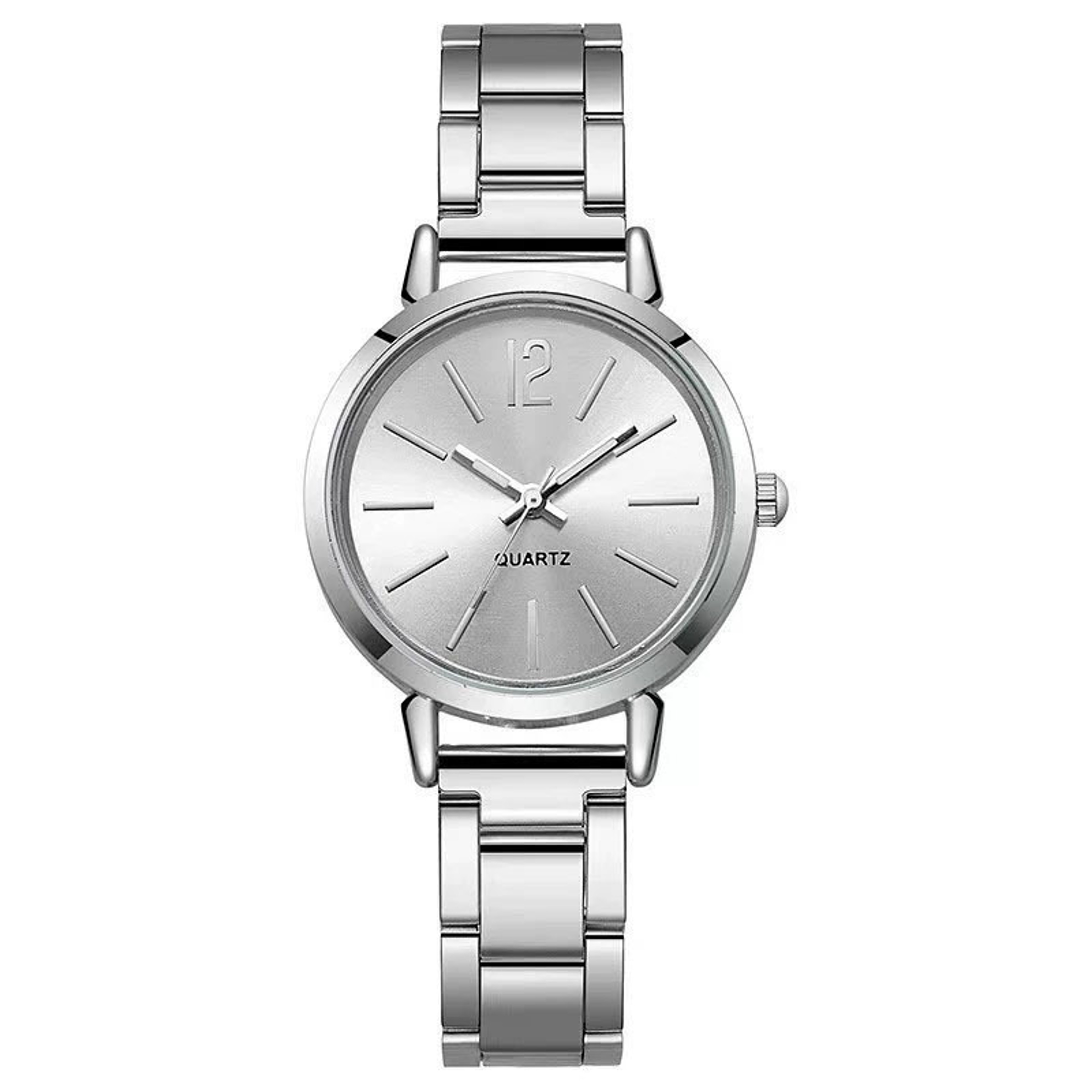 2 Piece Womens Quartz Watch And Bracelet Set With Small Round Dial And Stainless Steel Band 0