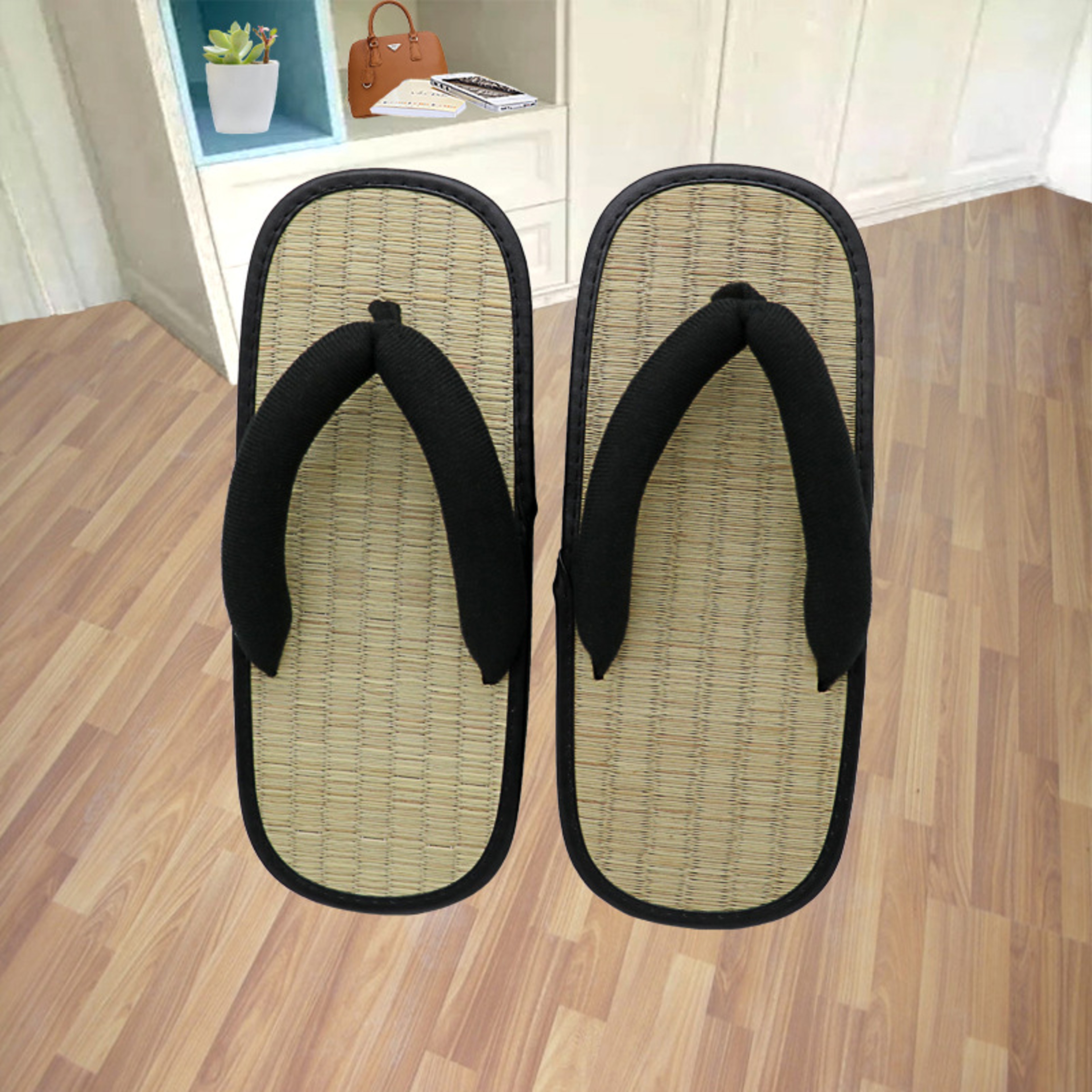 Mens Hemp Flip Flops With Thick EVA Sole And YShaped Toe Strap 1