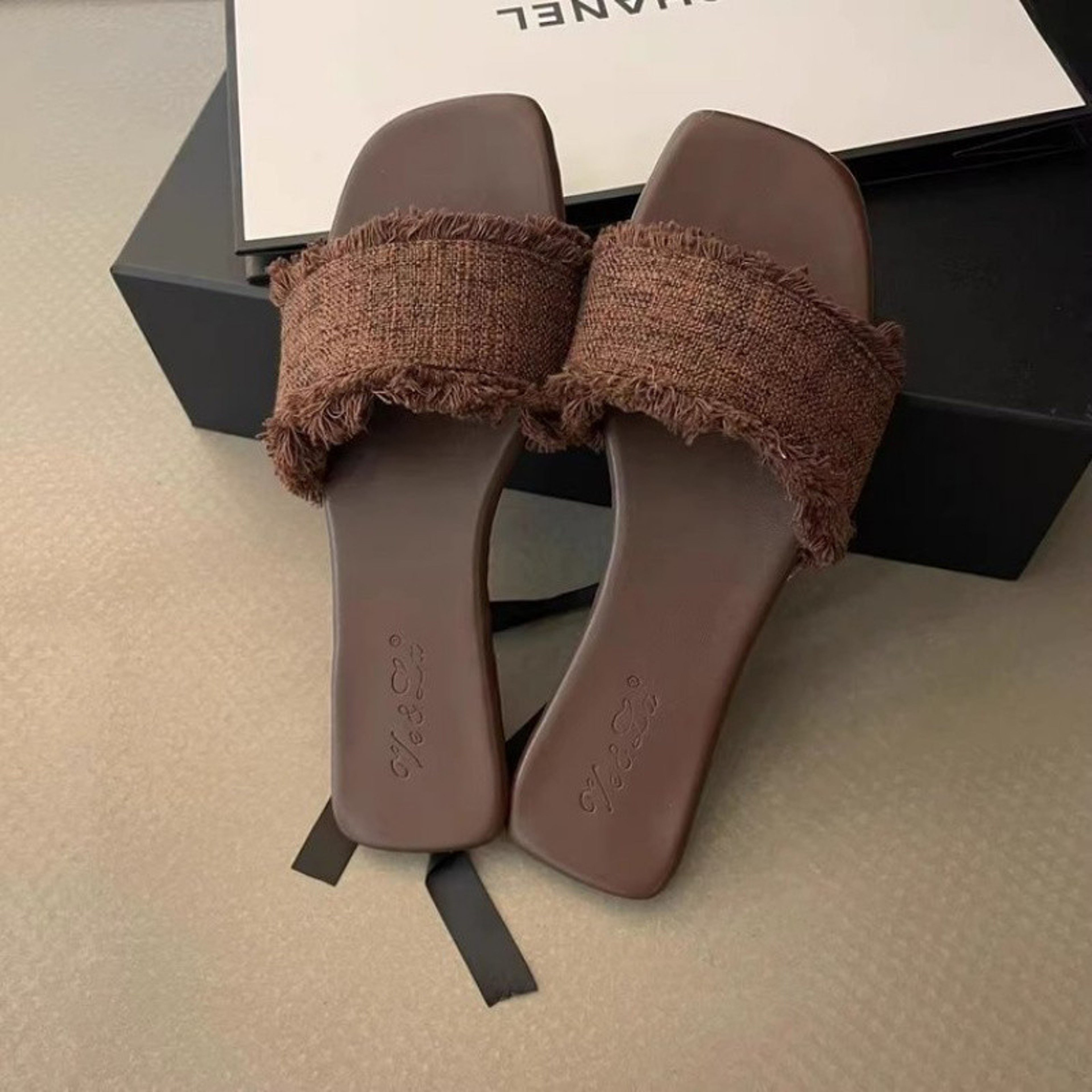Womens OpenToe Summer Slippers With Low Flat Heel And Rubber Outsole 5