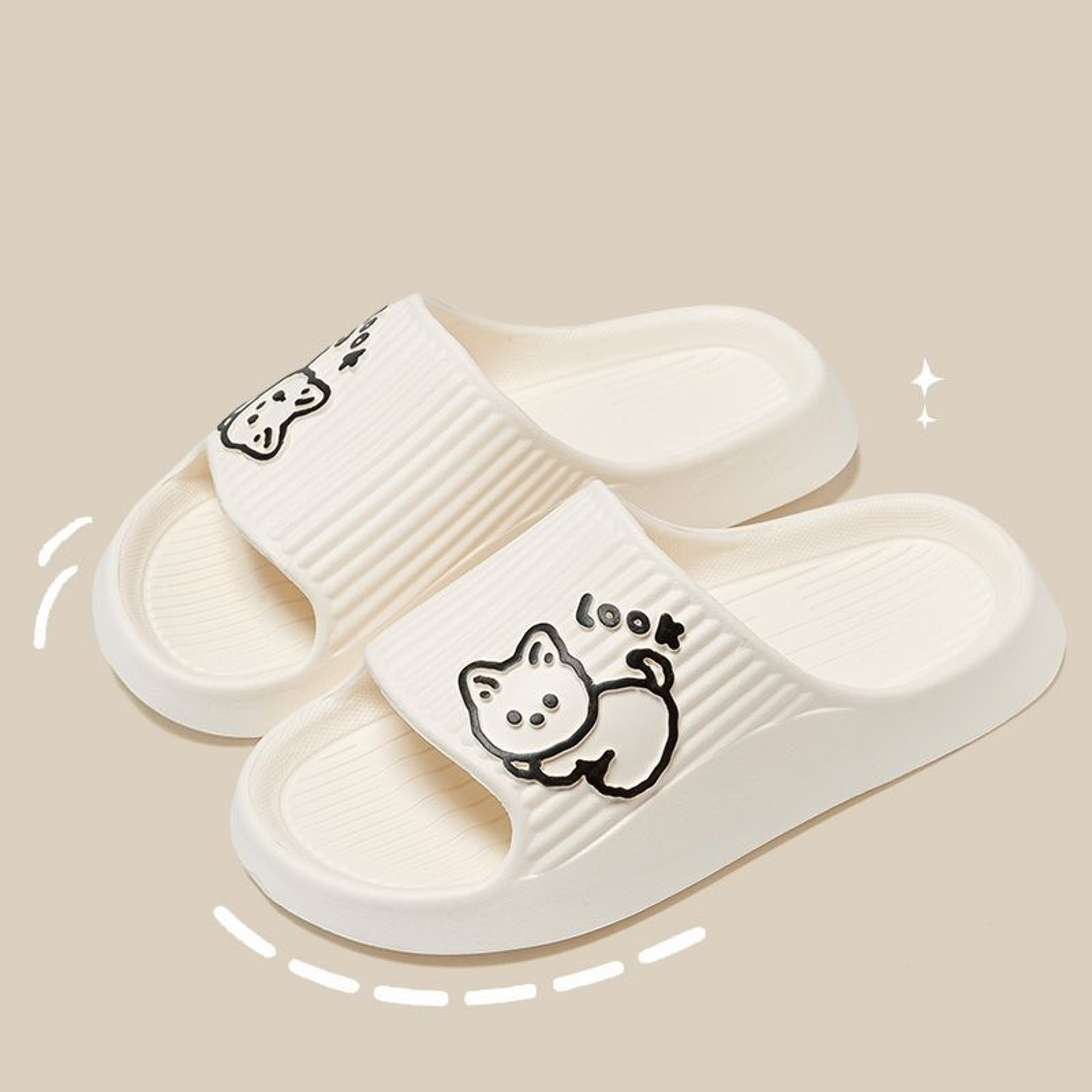 Womens EVA Cat Cartoon Bathroom Slides With NonSlip Sole 1