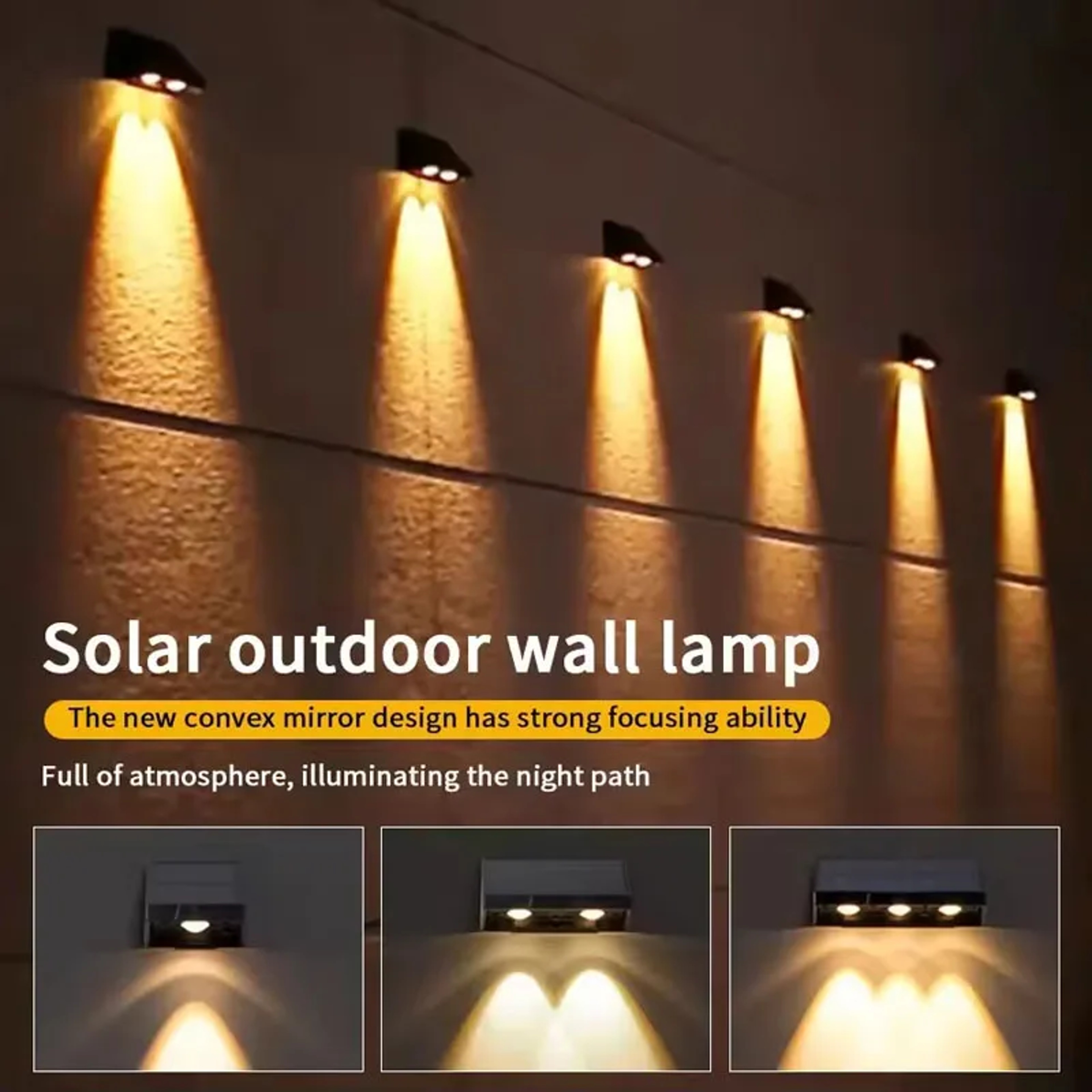 Solar Powered Outdoor Wall Light With Automatic Dusk To Dawn Lighting 3