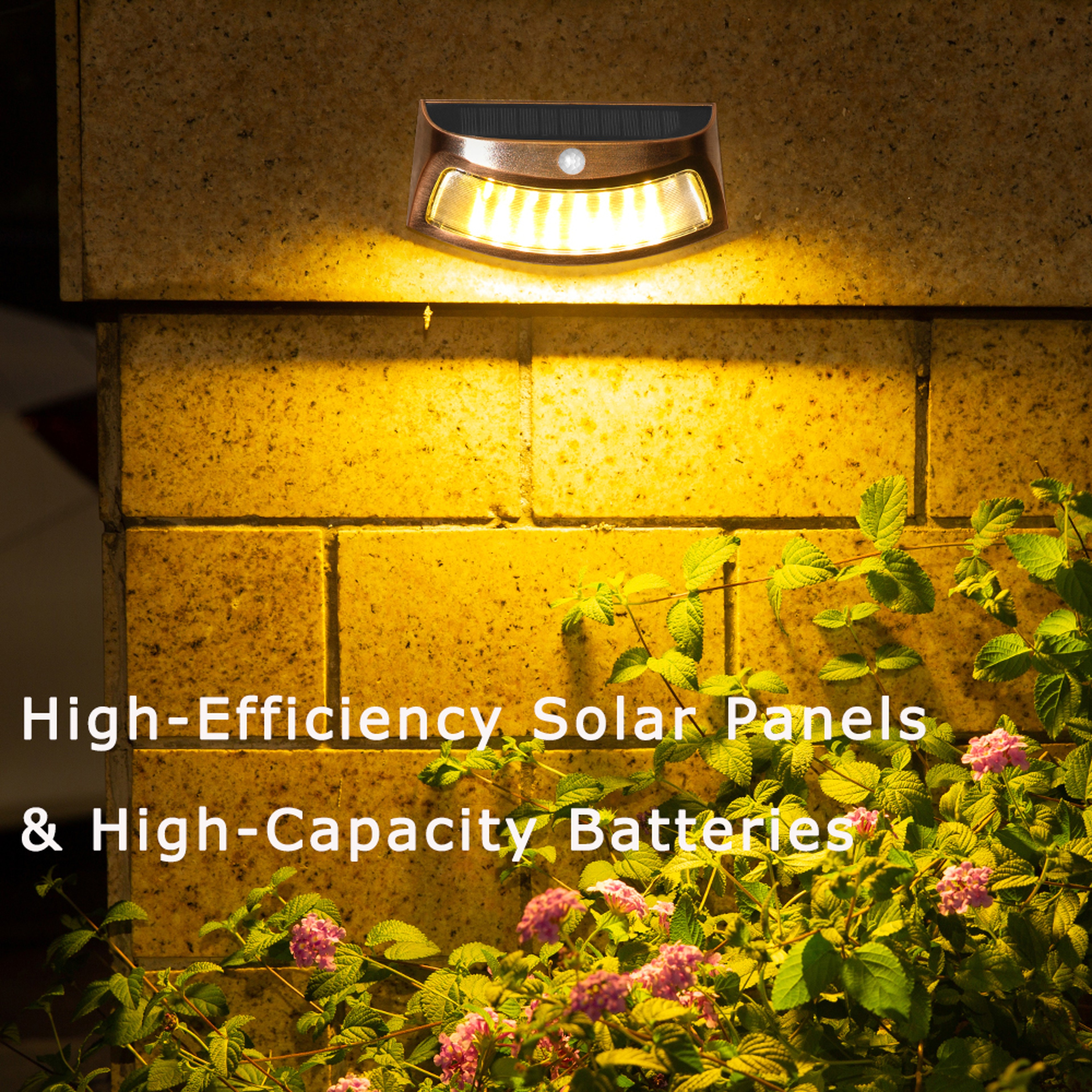 PIR Motion Sensor Solar LED Wall Light IP65 Outdoor Security Lamp 2