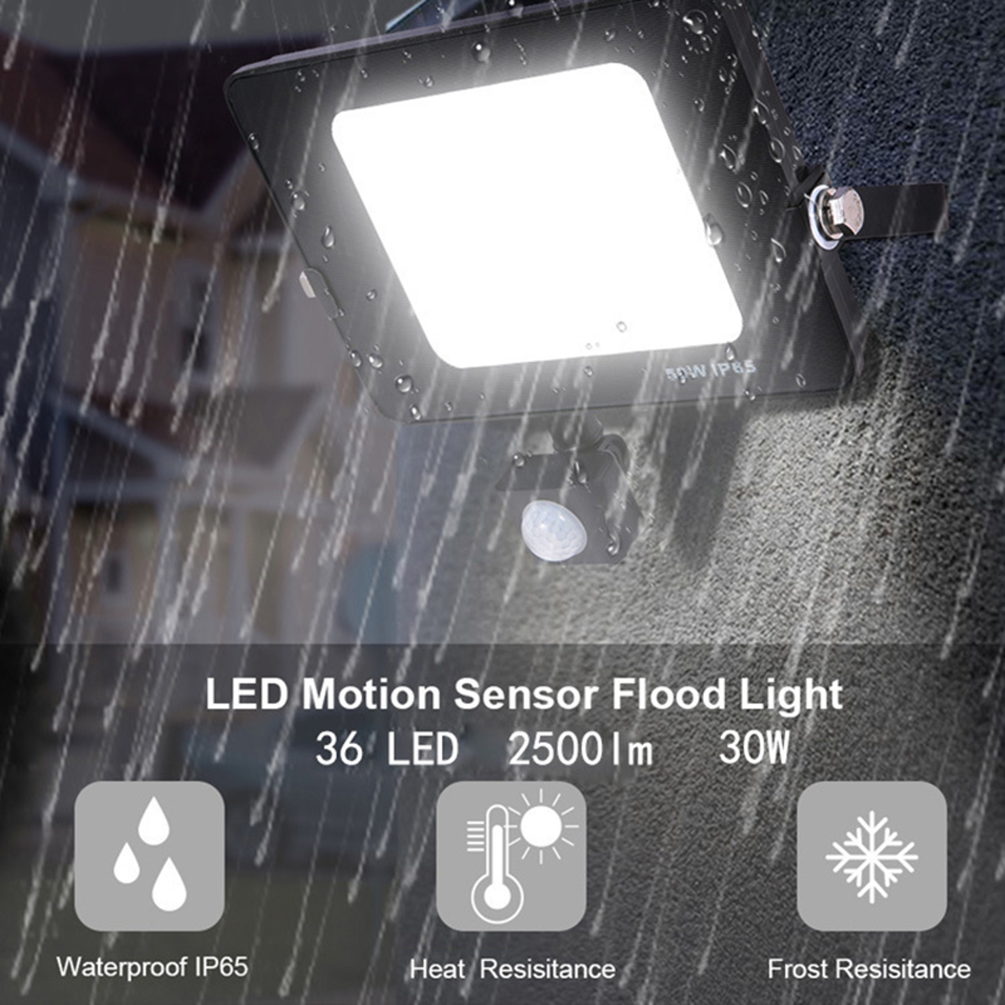LED PIR Motion Sensor Floodlight IP66 Outdoor Wall Light 10W 20W 30W 50W – view 4