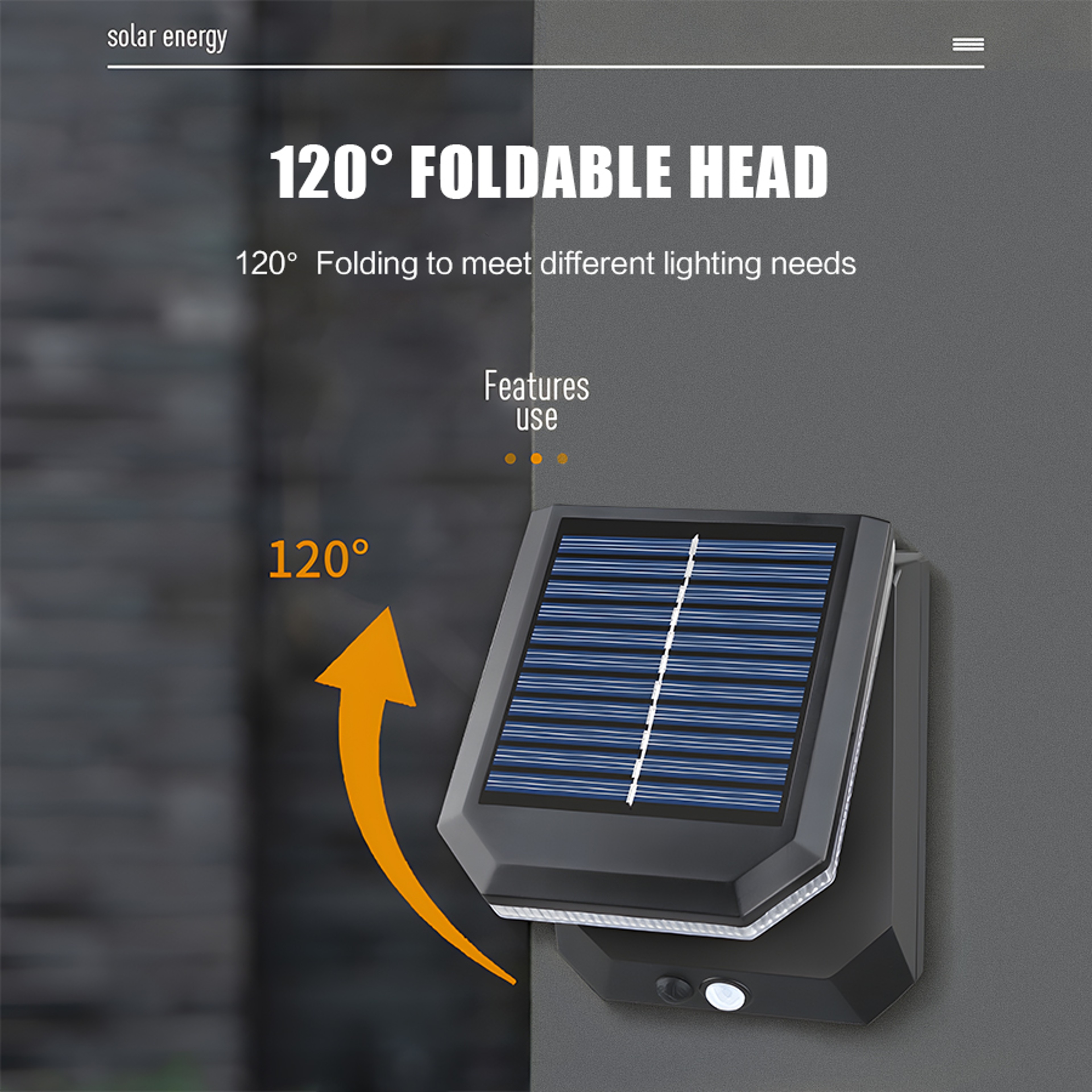 Solar Folding Outdoor Wall Light With Motion Sensor And IP65 Waterproof Design 3