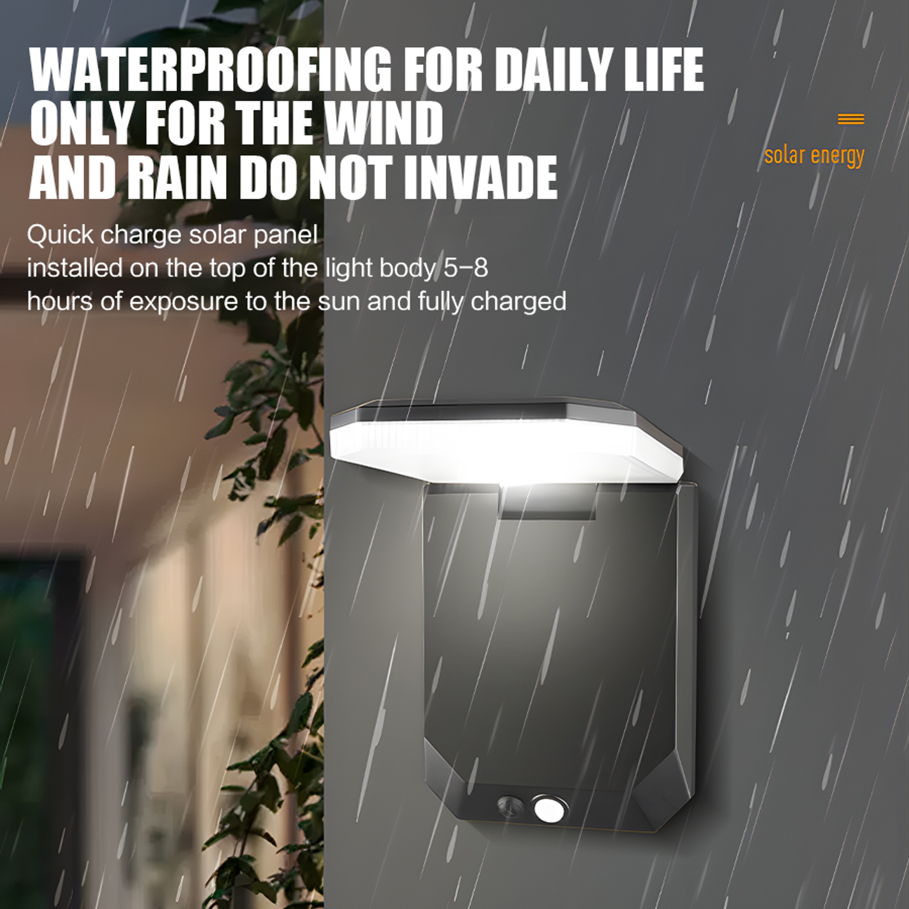 Solar Folding Outdoor Wall Light With Motion Sensor And IP65 Waterproof Design 4