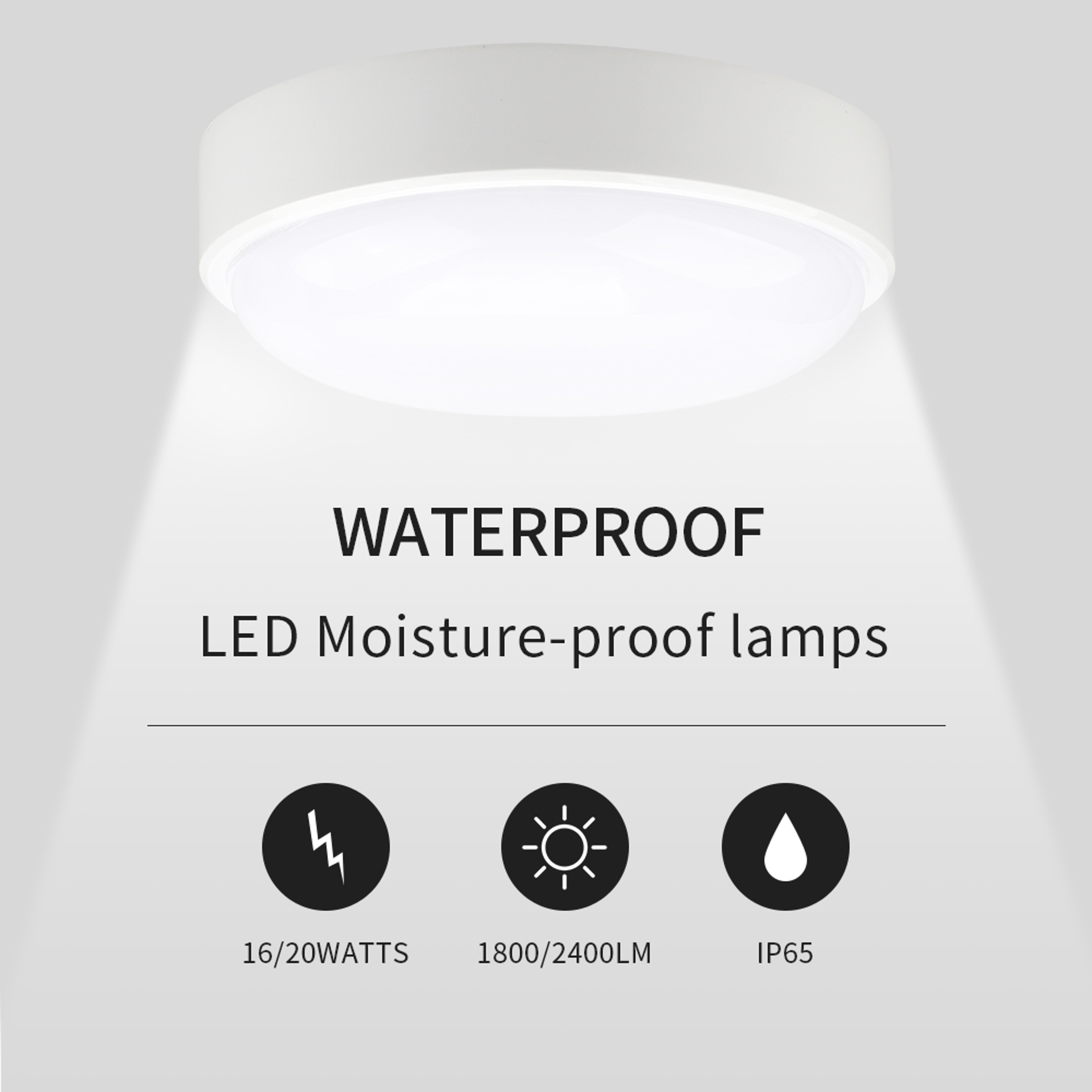 Modern LED Moisture-Resistant Oval Wall Lamp IP65 Surface Mount – view 2
