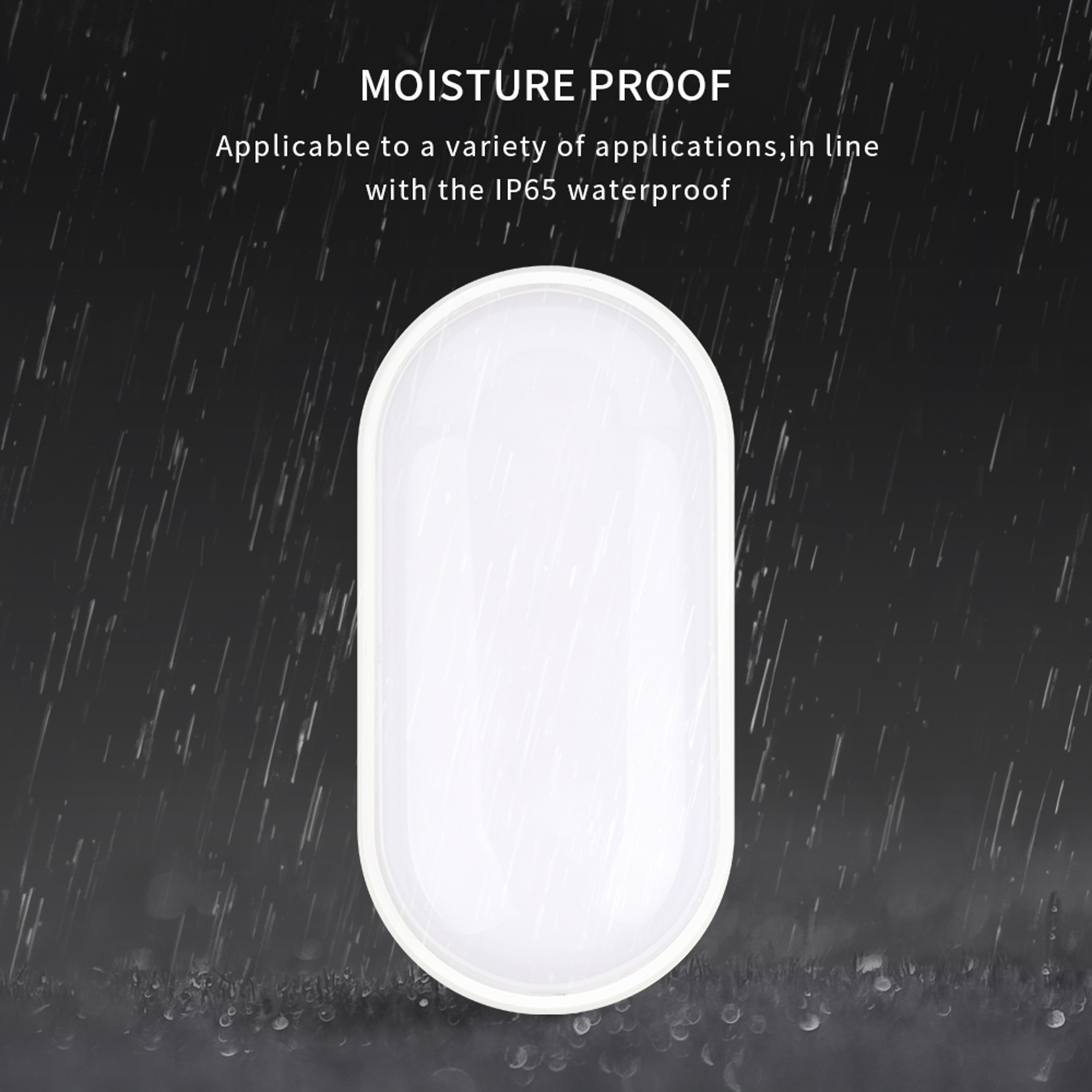 Modern LED Moisture-Resistant Oval Wall Lamp IP65 Surface Mount – view 5