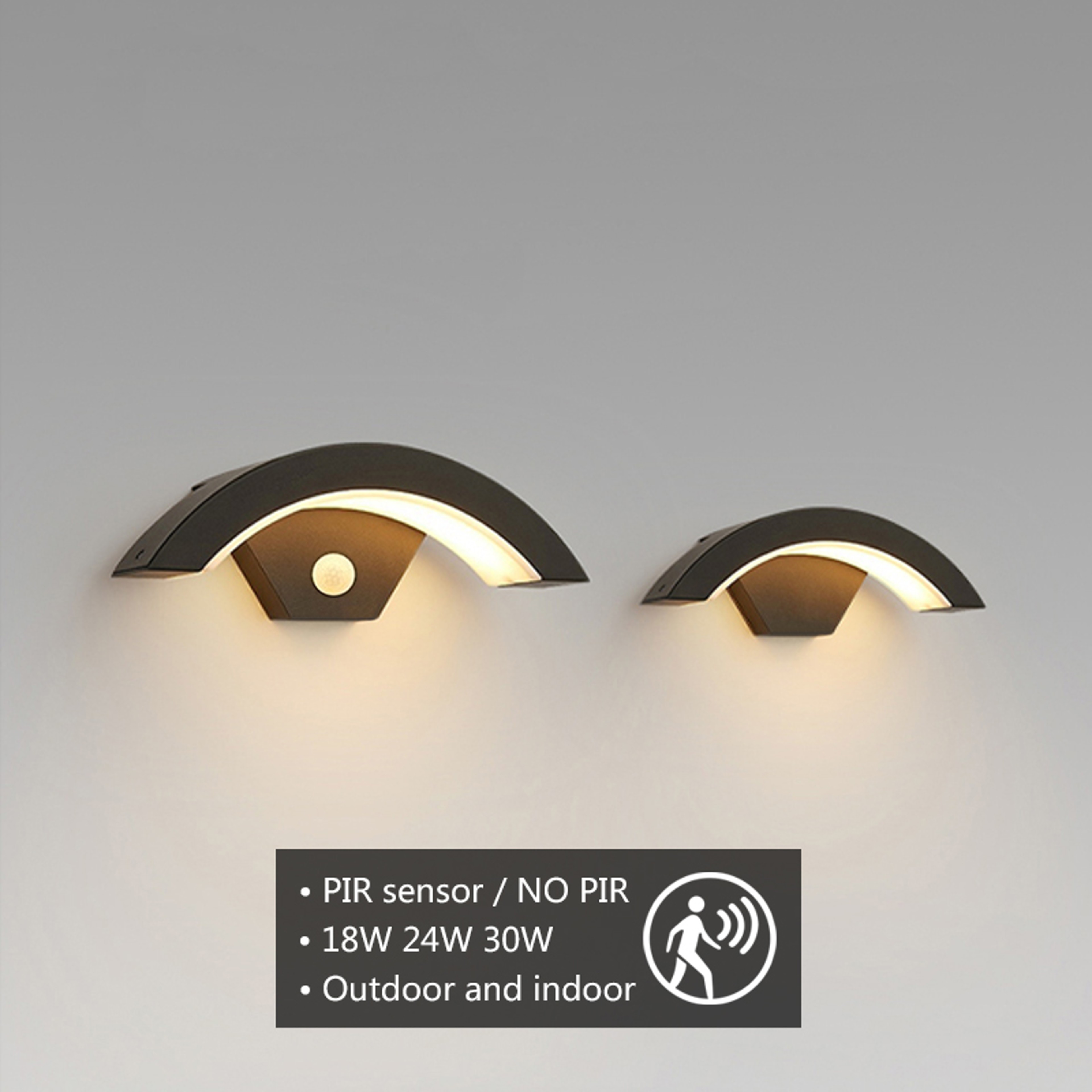 Modern LED Outdoor Wall Light With PIR Motion Sensor IP65 Aluminum Design 1