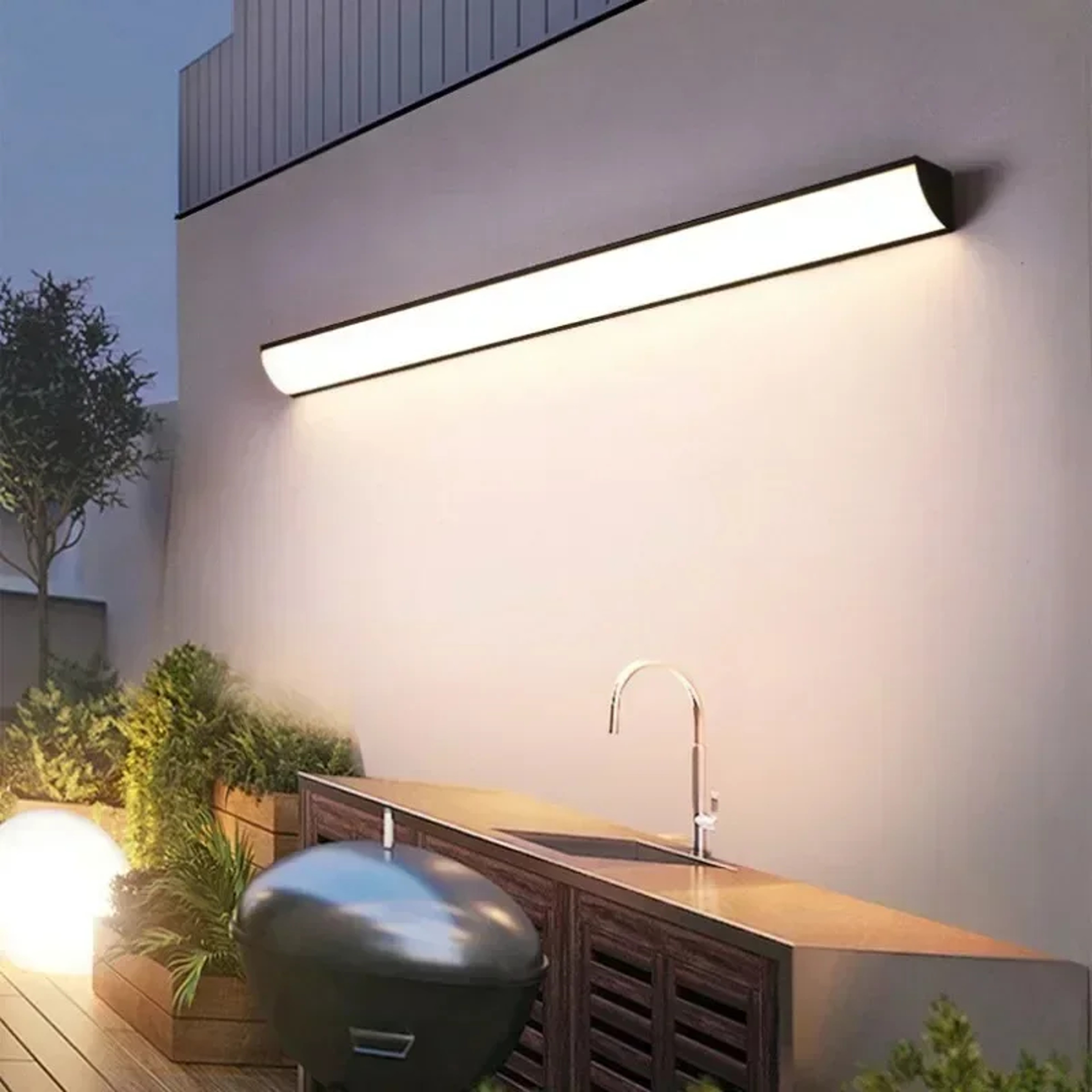 Minimalist LED Outdoor Wall Light IP65 Waterproof Motion Sensor Option – view 2
