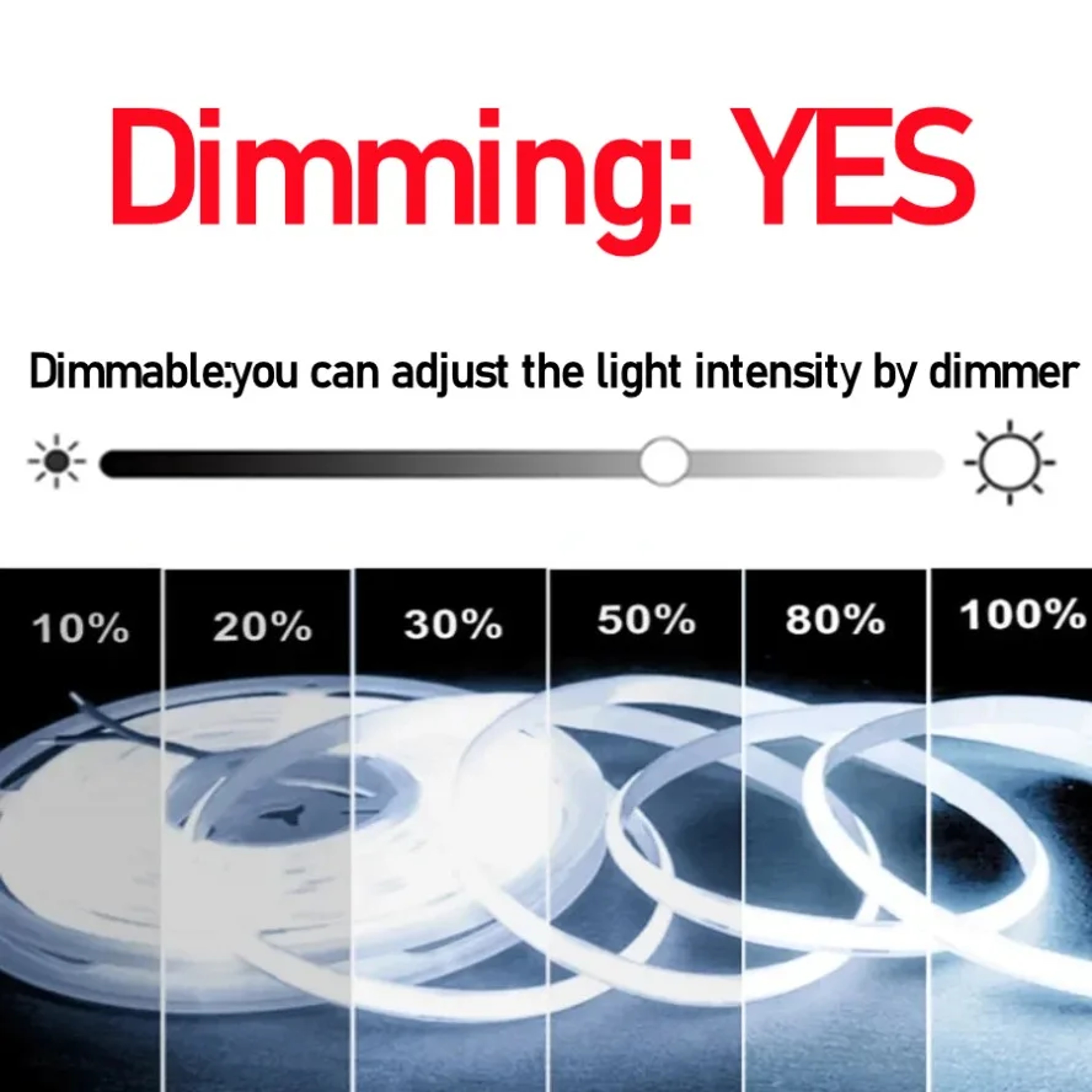 COB LED Strip Light 12V 24V High Density Flexible Tape Light 3
