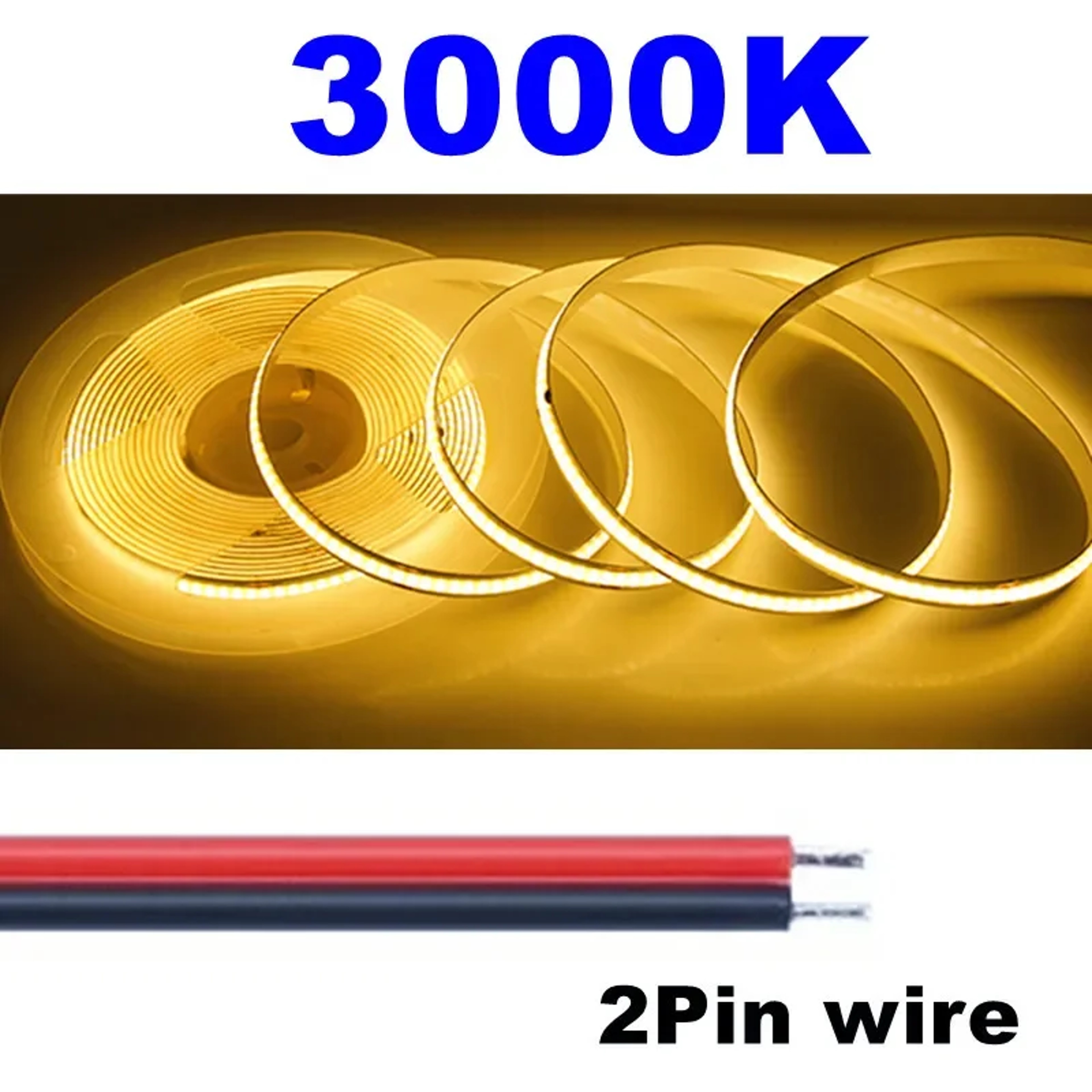 COB LED Strip Light 12V 24V High Density Flexible Tape Light 6
