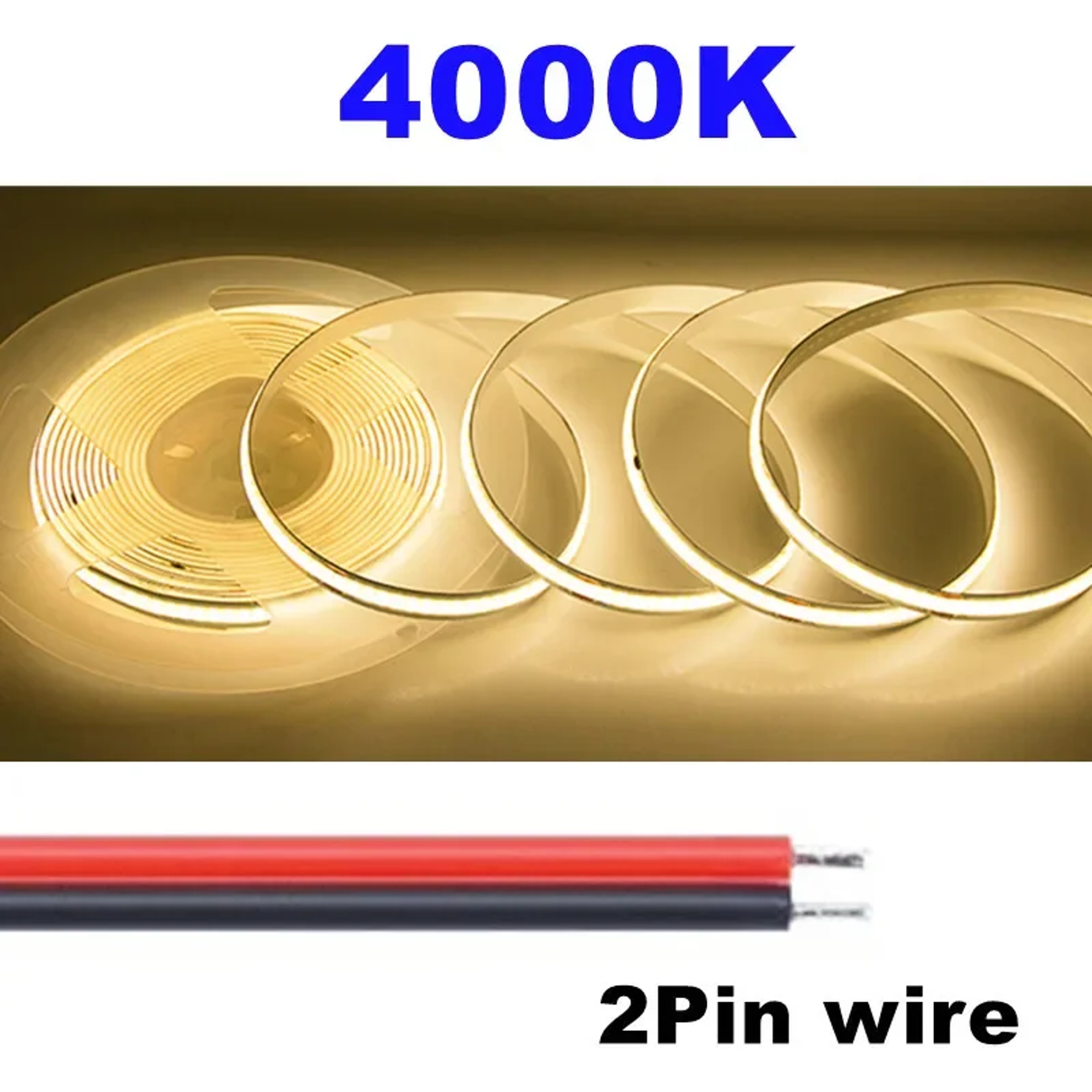 COB LED Strip Light 12V 24V High Density Flexible Tape Light 10