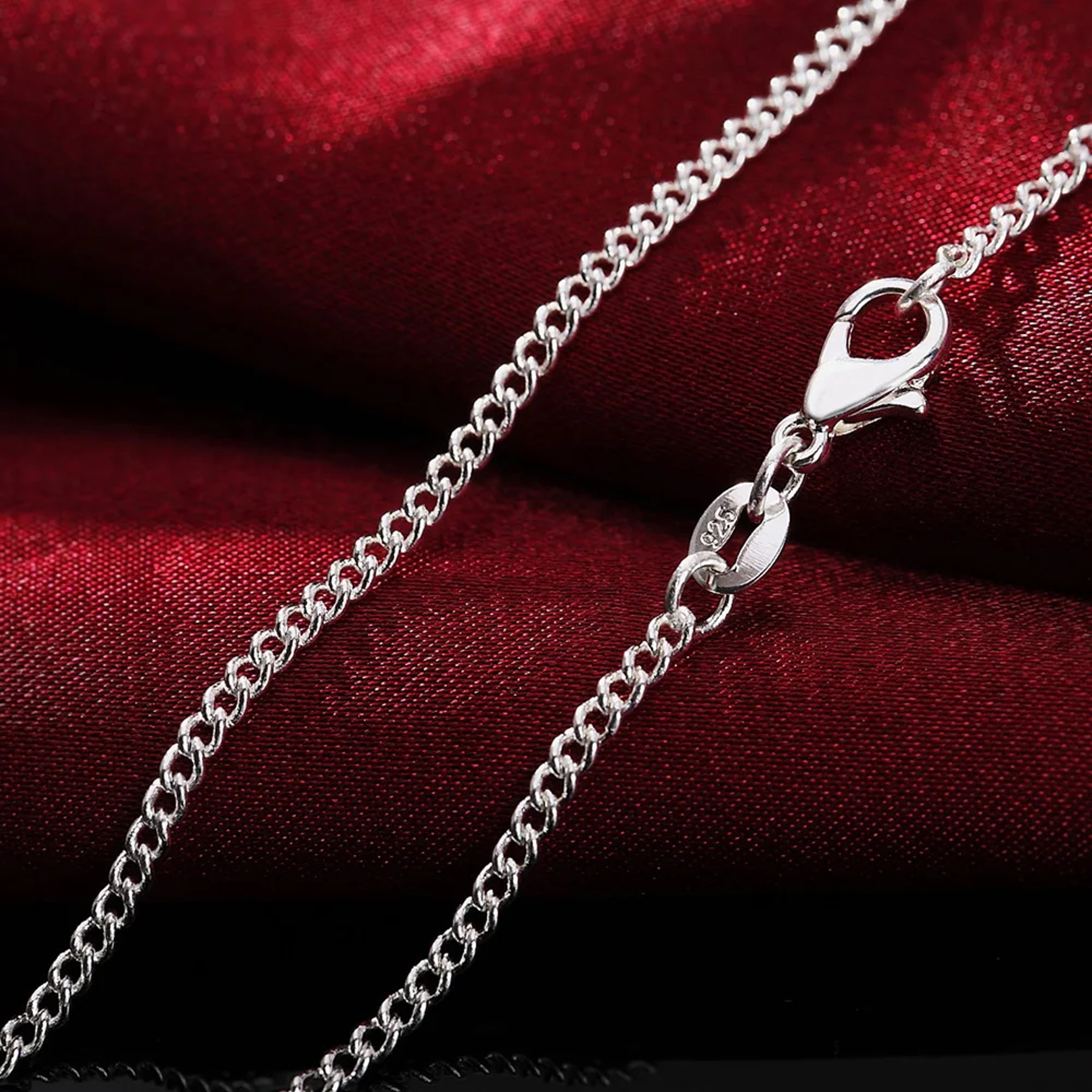 925 Sterling Silver Link Chain Necklace 2mm Unisex Chain in Multiple Lengths – view 1