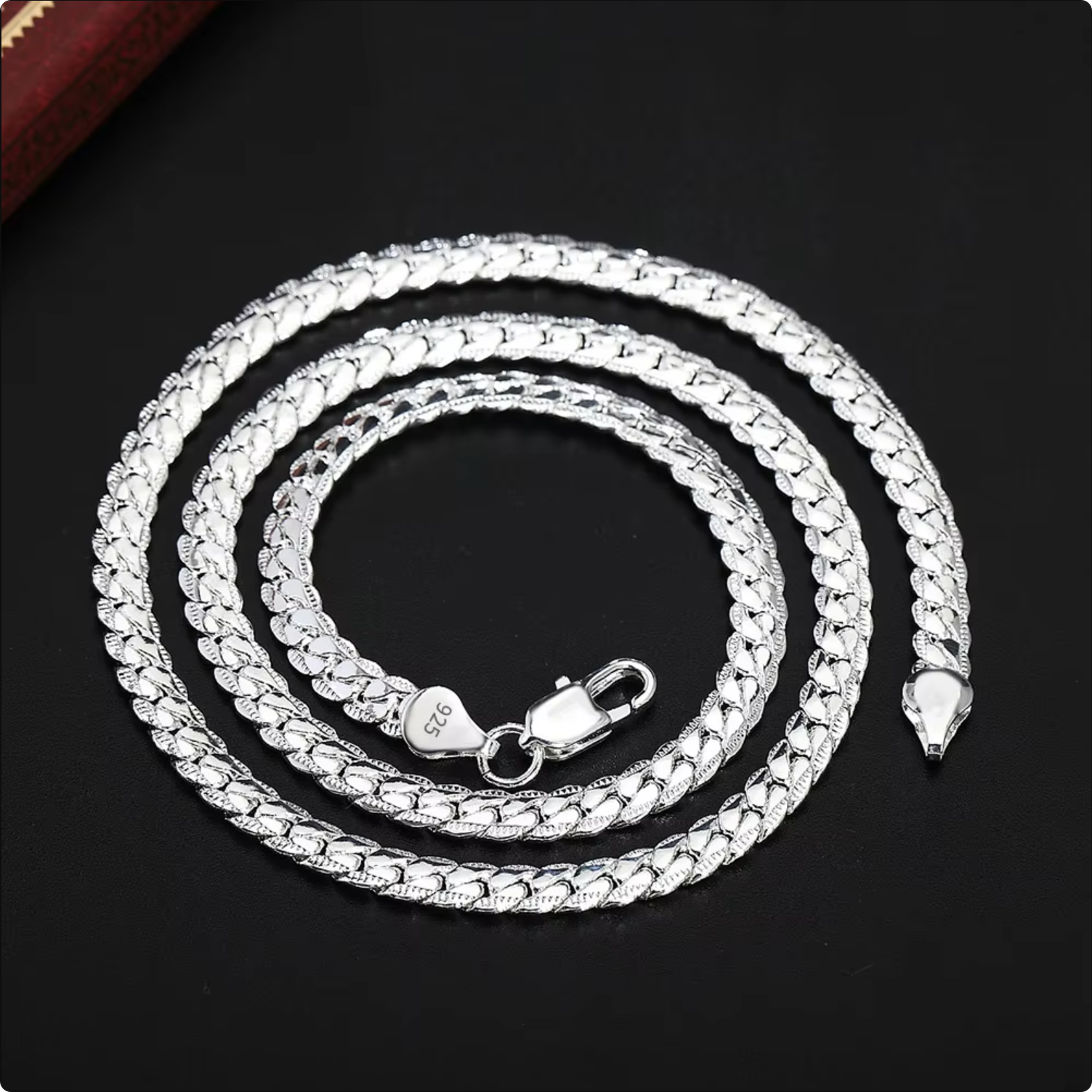 925 Sterling Silver 6mm Link Chain Necklace For Men And Women 5