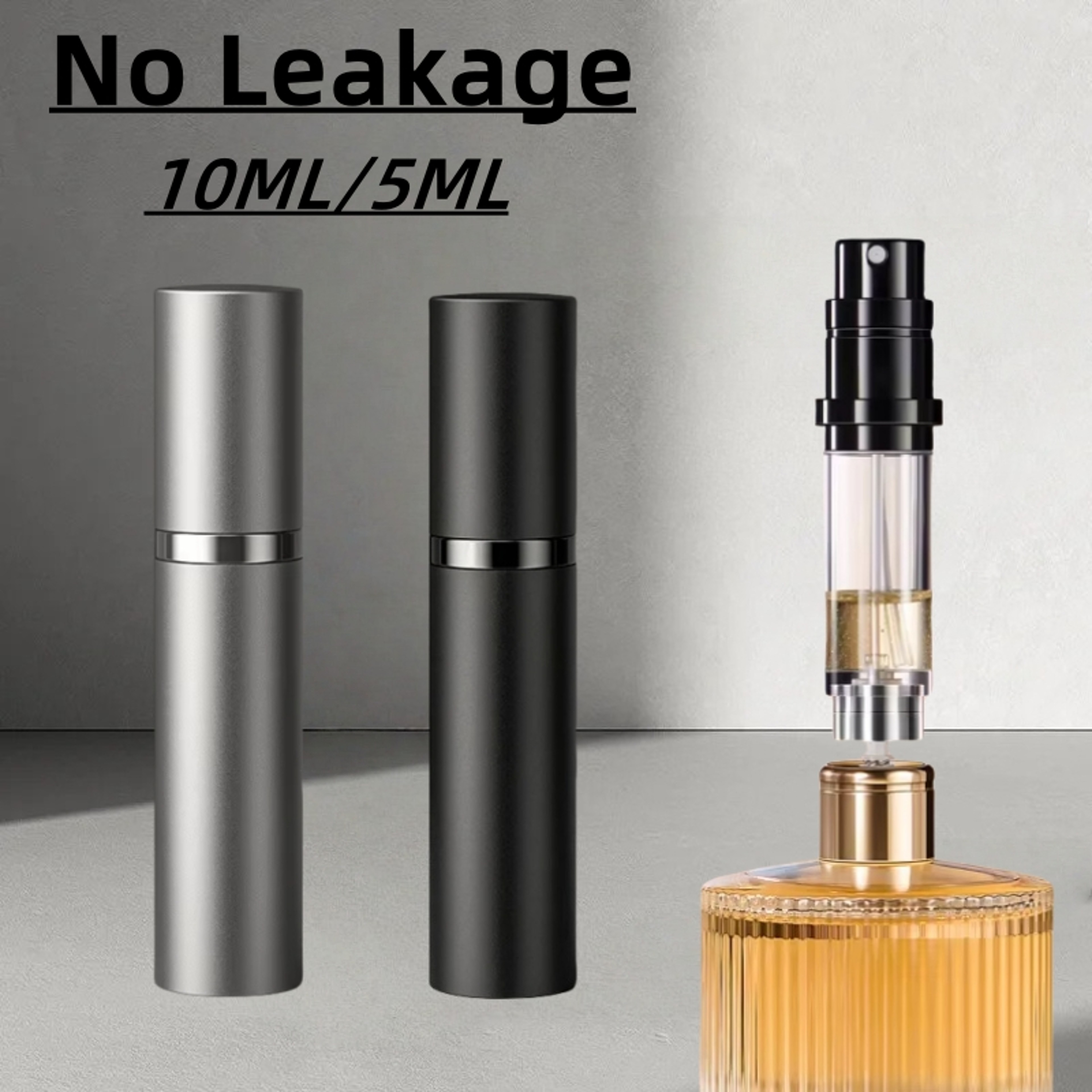 Mini Bottom Fill Refillable Perfume Atomizer 5ml 10ml Leak Proof Travel Spray Bottle 1